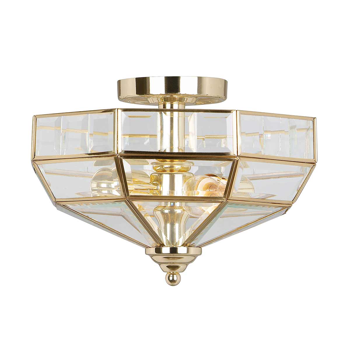 Old Park 2 Light Semi-Flush - Antique Brass/Polished Brass/ Polished Nickel - Image 6