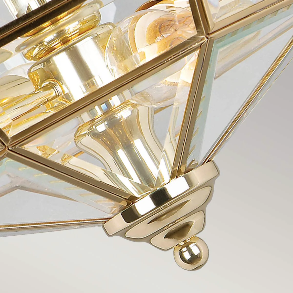 Old Park 2 Light Semi-Flush - Antique Brass/Polished Brass/ Polished Nickel - Image 8