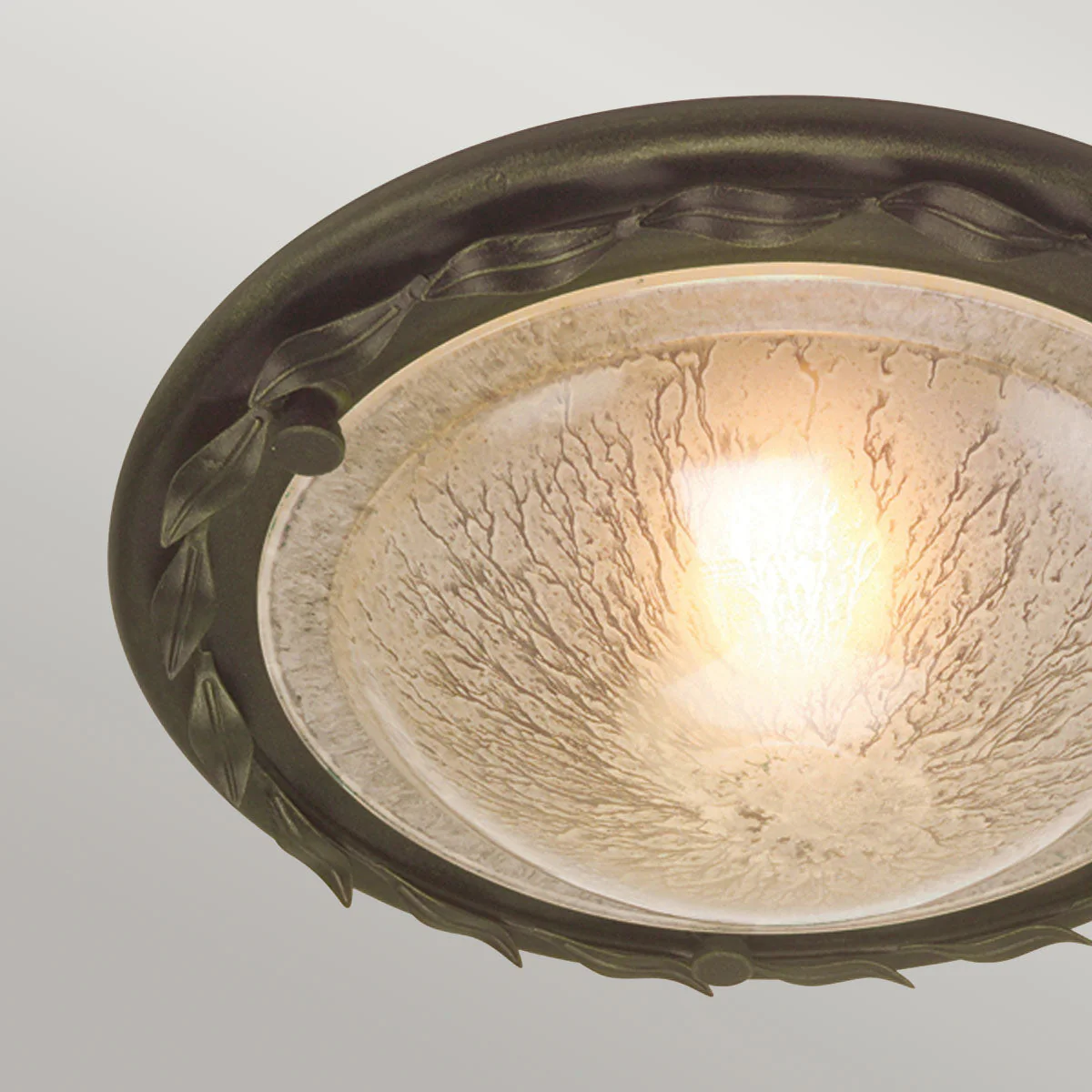 Olivia 1 Light Flush - Black & Gold Patina/ Ivory & Gold Patina - Image 3