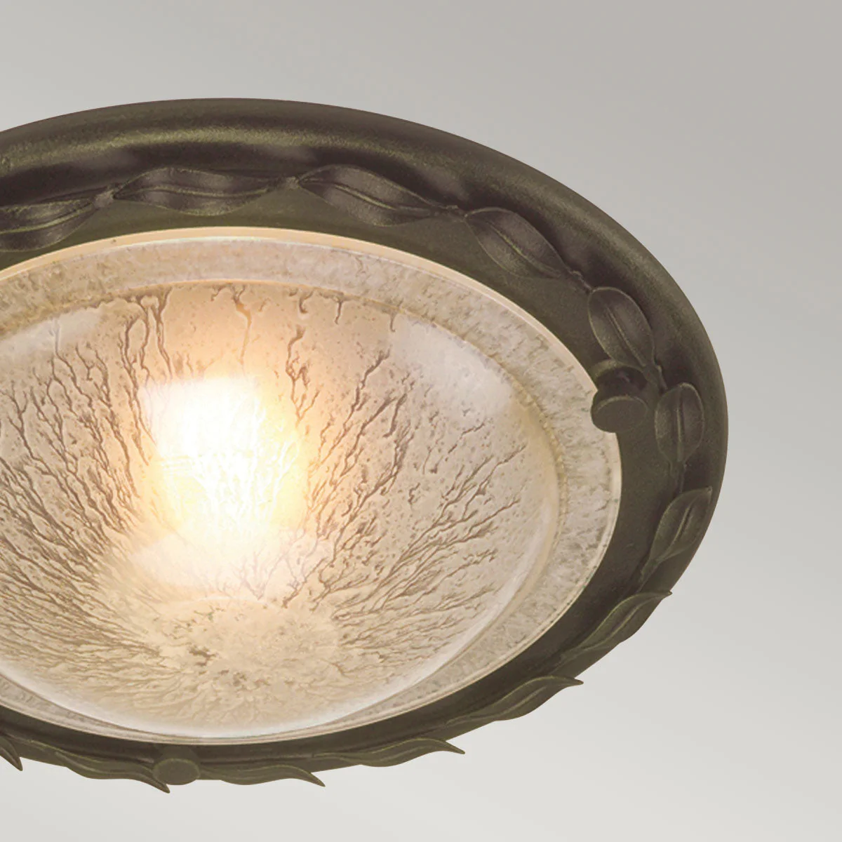 Olivia 1 Light Flush - Black & Gold Patina/ Ivory & Gold Patina - Image 4
