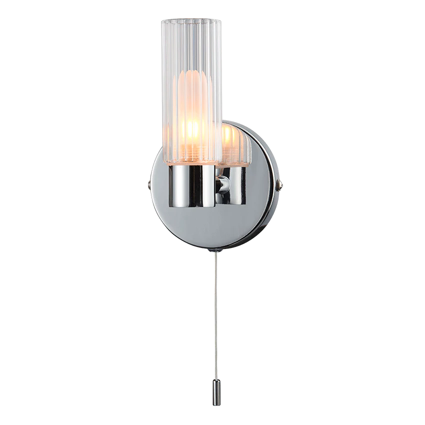 Olivia Ribbed Wall Light- Antique Brass & Polished Chrome Finishes - Image 2