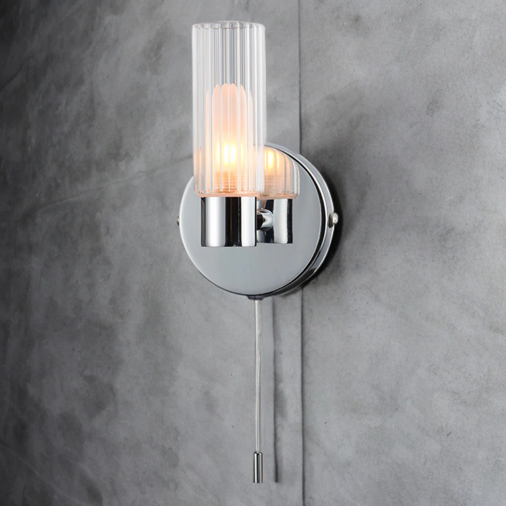 Olivia Ribbed Wall Light- Antique Brass & Polished Chrome Finishes - Image 4