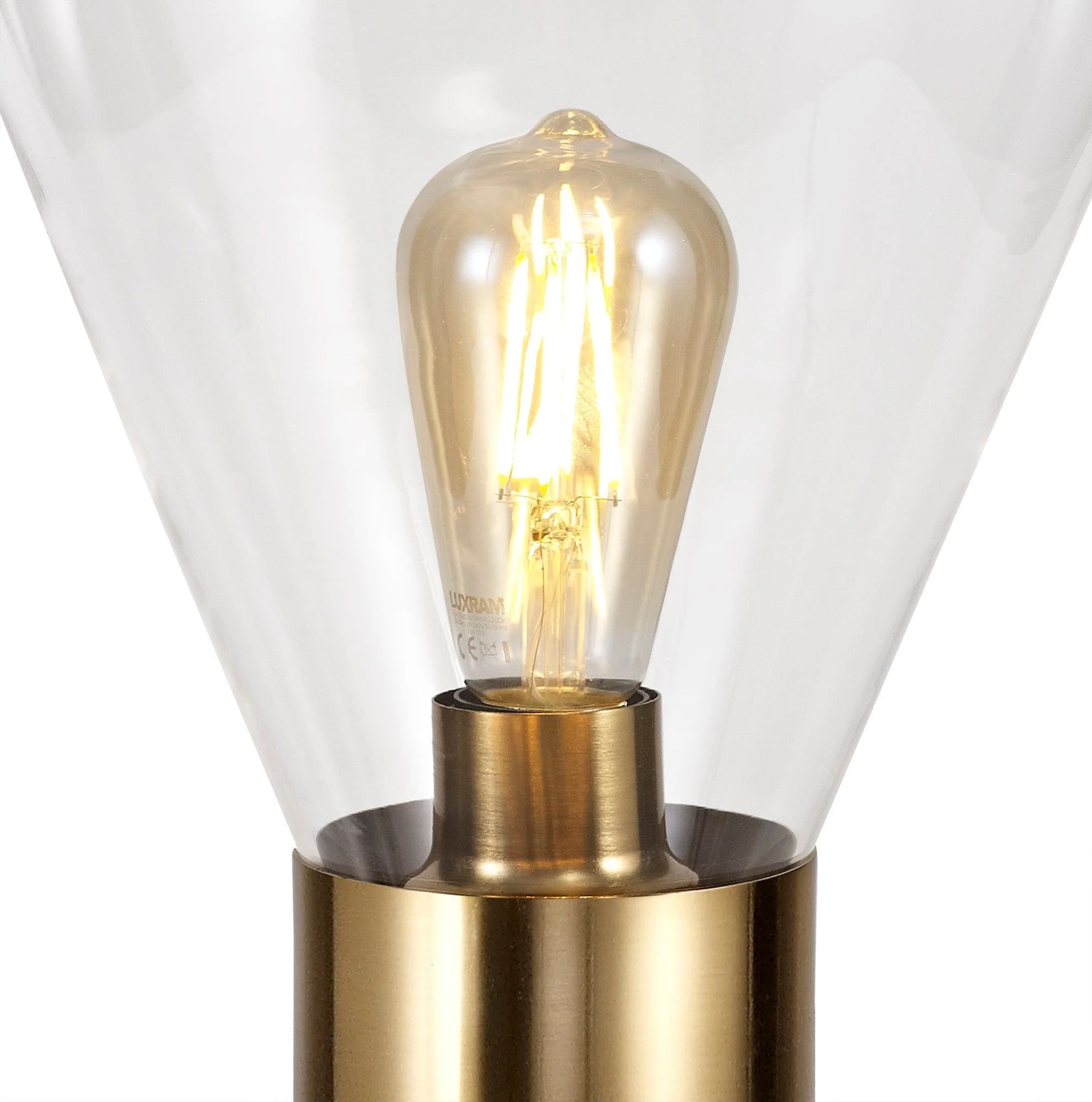 Olivier Narrow/Wide Table Lamp, Ancient Brass/Clear Glass, Satin Nickel/Opal Glass - Image 3