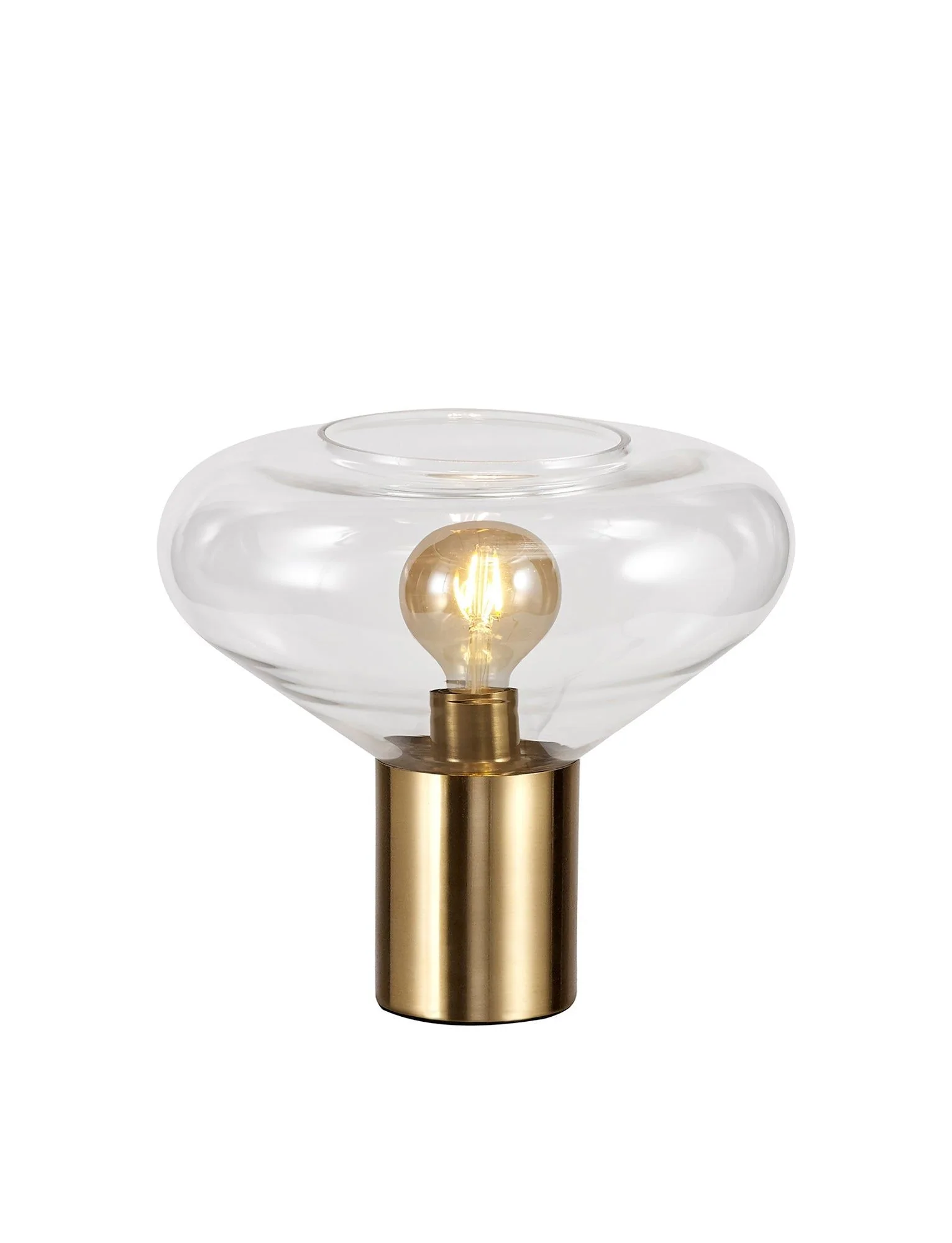 Olivier Narrow/Wide Table Lamp, Ancient Brass/Clear Glass, Satin Nickel/Opal Glass - Image 4