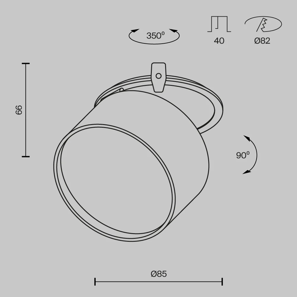 Onda Recessed luminaire- Black/ White/ Gold - Image 16