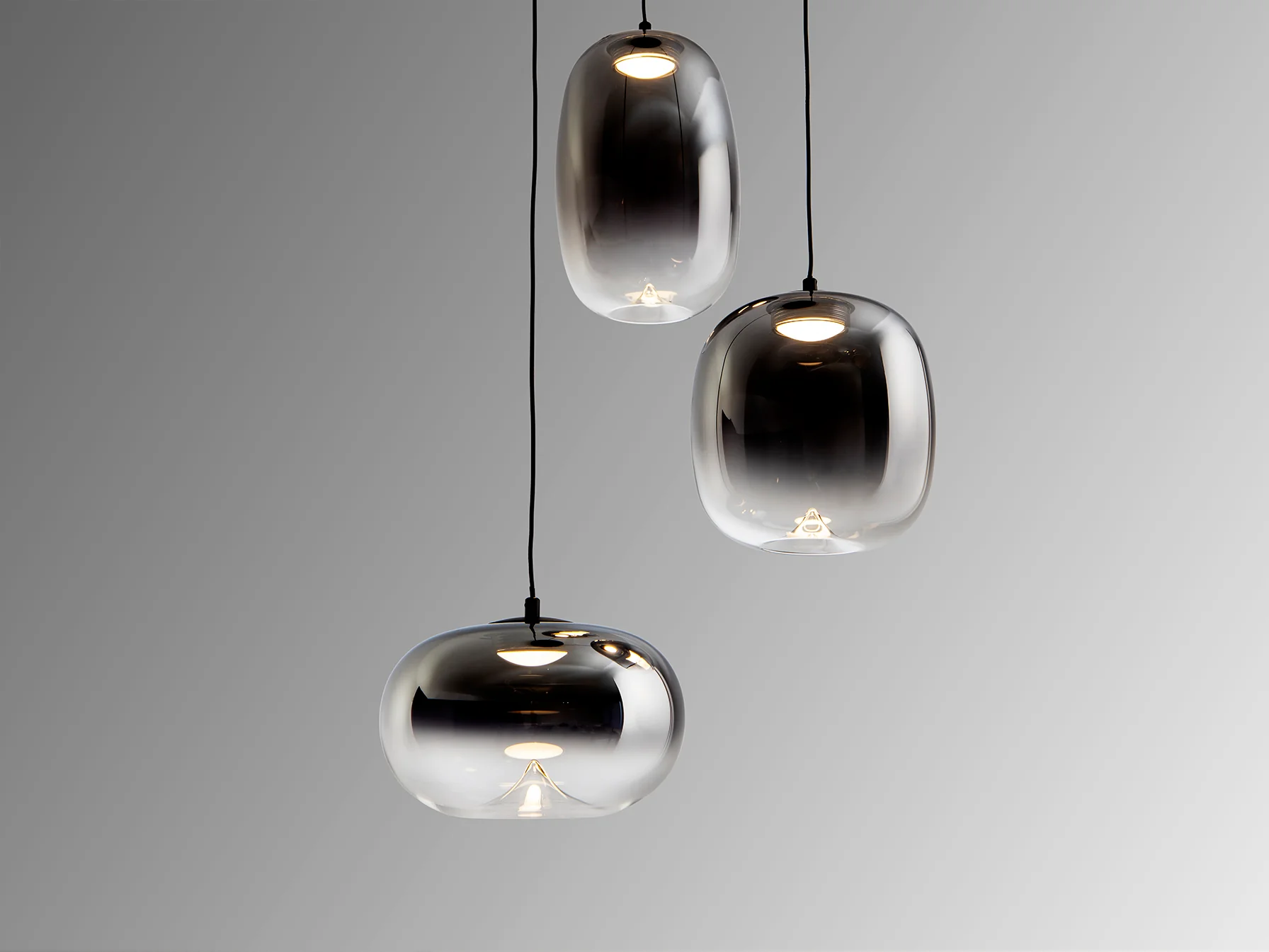 Onice 3Lt Centre Ceiling Light-  Black-Smoke Finish - Image 4
