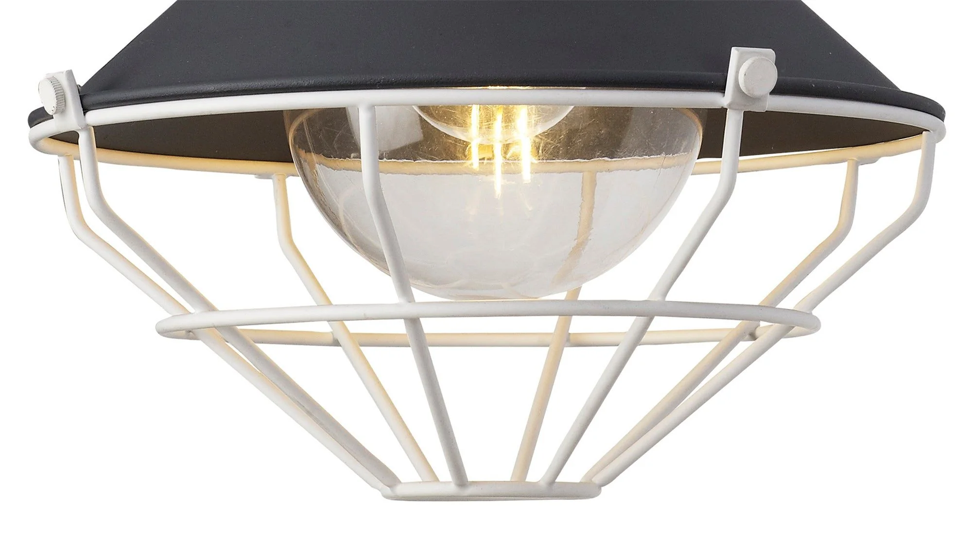 Ontario Semi-Flush Ceiling, 1 Light E27, IP65, Anthracite/Matt White, 2yrs Warranty - Image 2