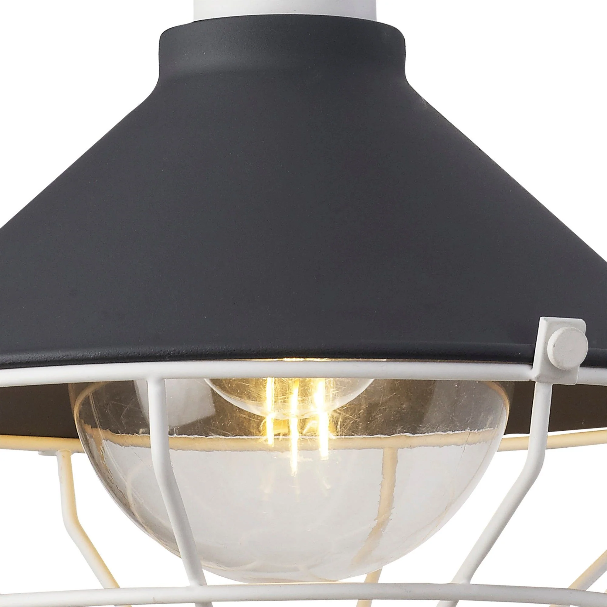 Ontario Semi-Flush Ceiling, 1 Light E27, IP65, Anthracite/Matt White, 2yrs Warranty - Image 3