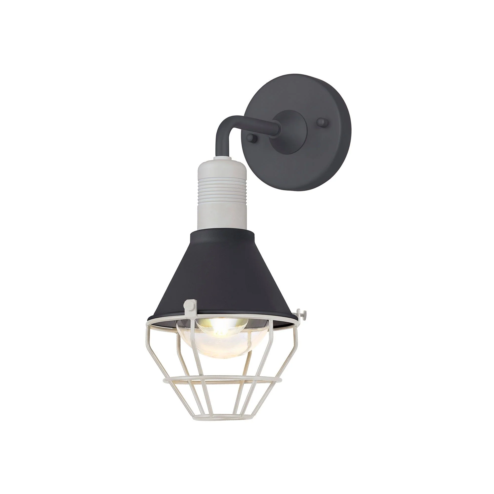 Ontario Wall Lamp, 1 Light E27, IP65, Anthracite/Matt White, 2yrs Warranty - Image 2