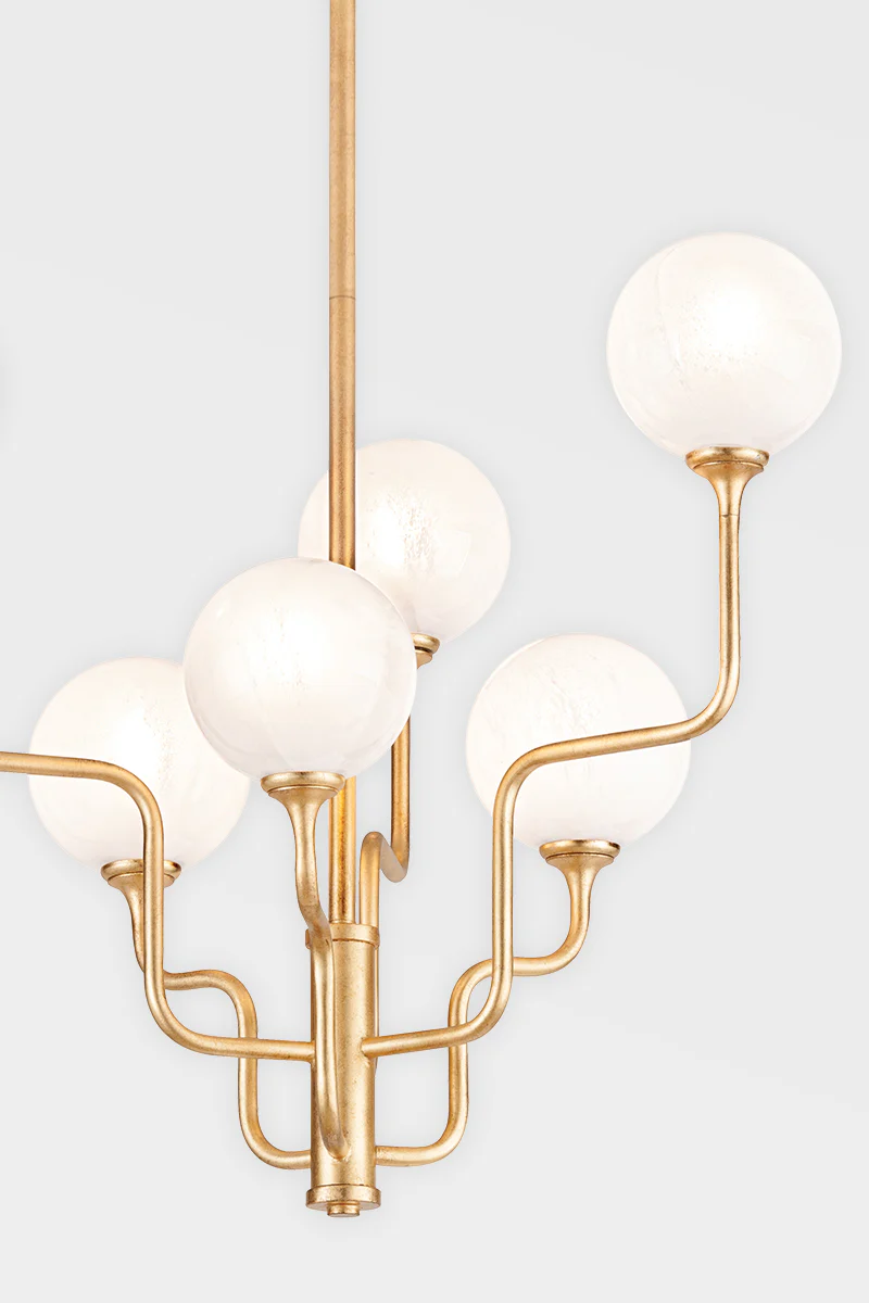 Onyx 6Lt Chandelier - Vintage Gold Leaf - Image 2