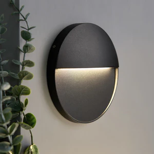 Onza Outdoor LED Round Wall Light- Black Finish - Image 3
