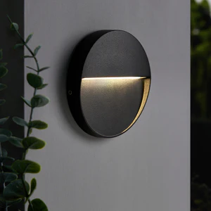 Onza Outdoor LED Round Wall Light- Black Finish - Image 4