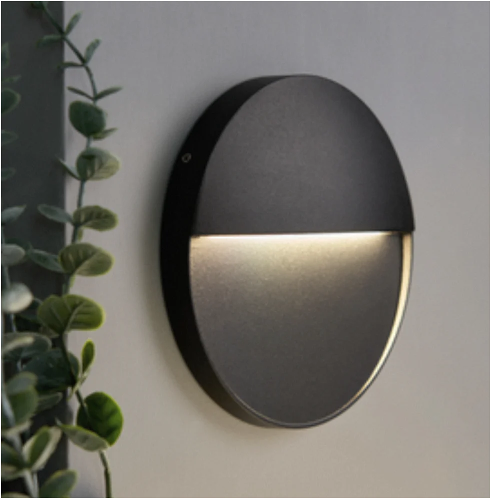 Onza Outdoor LED Round Wall Light- Black Finish - Image 7