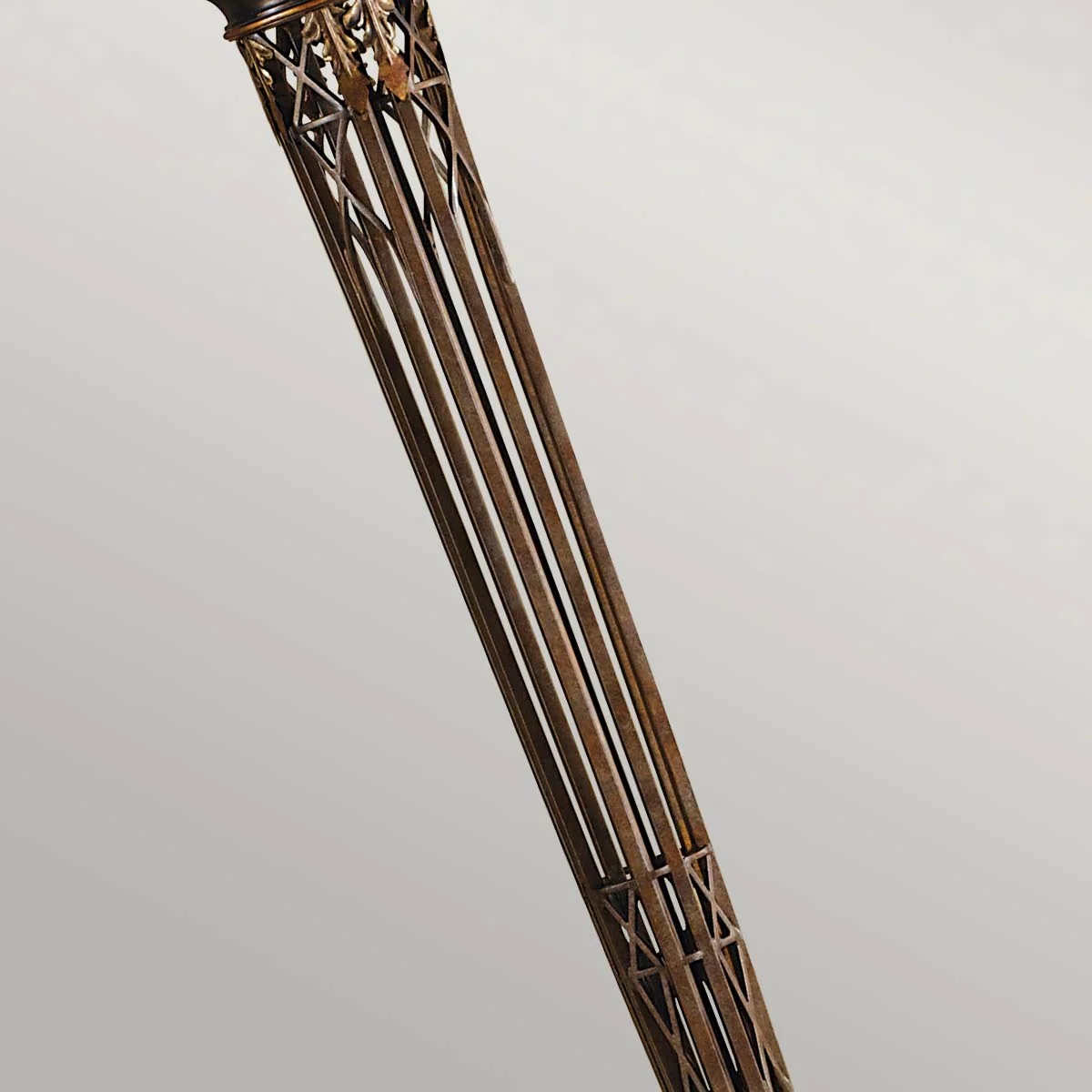 Opera 1 Light Torchiere - Firenze Gold with Amber Shade E27 - Image 3