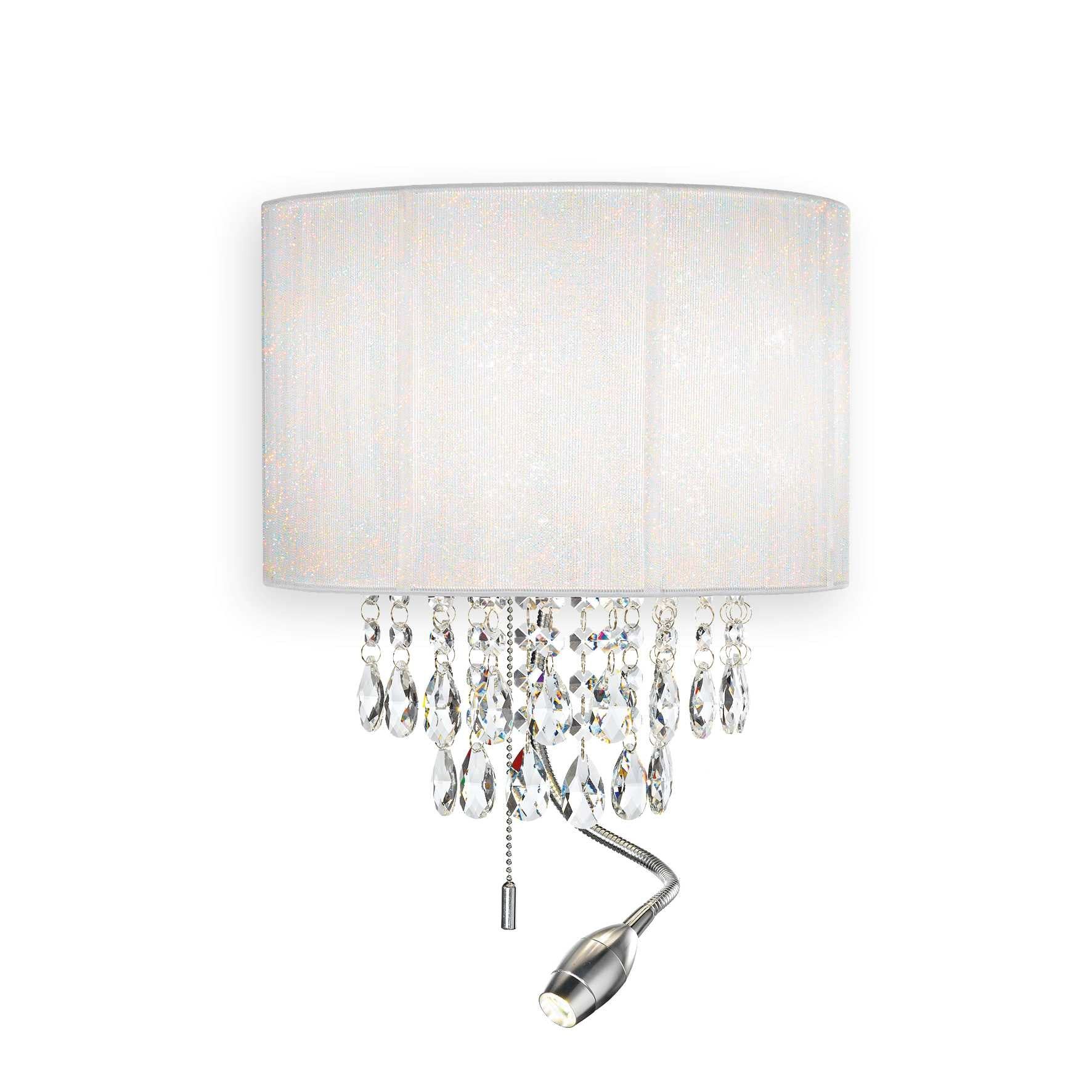 Opera 2Lt Reading Light - Crystal & Chrome