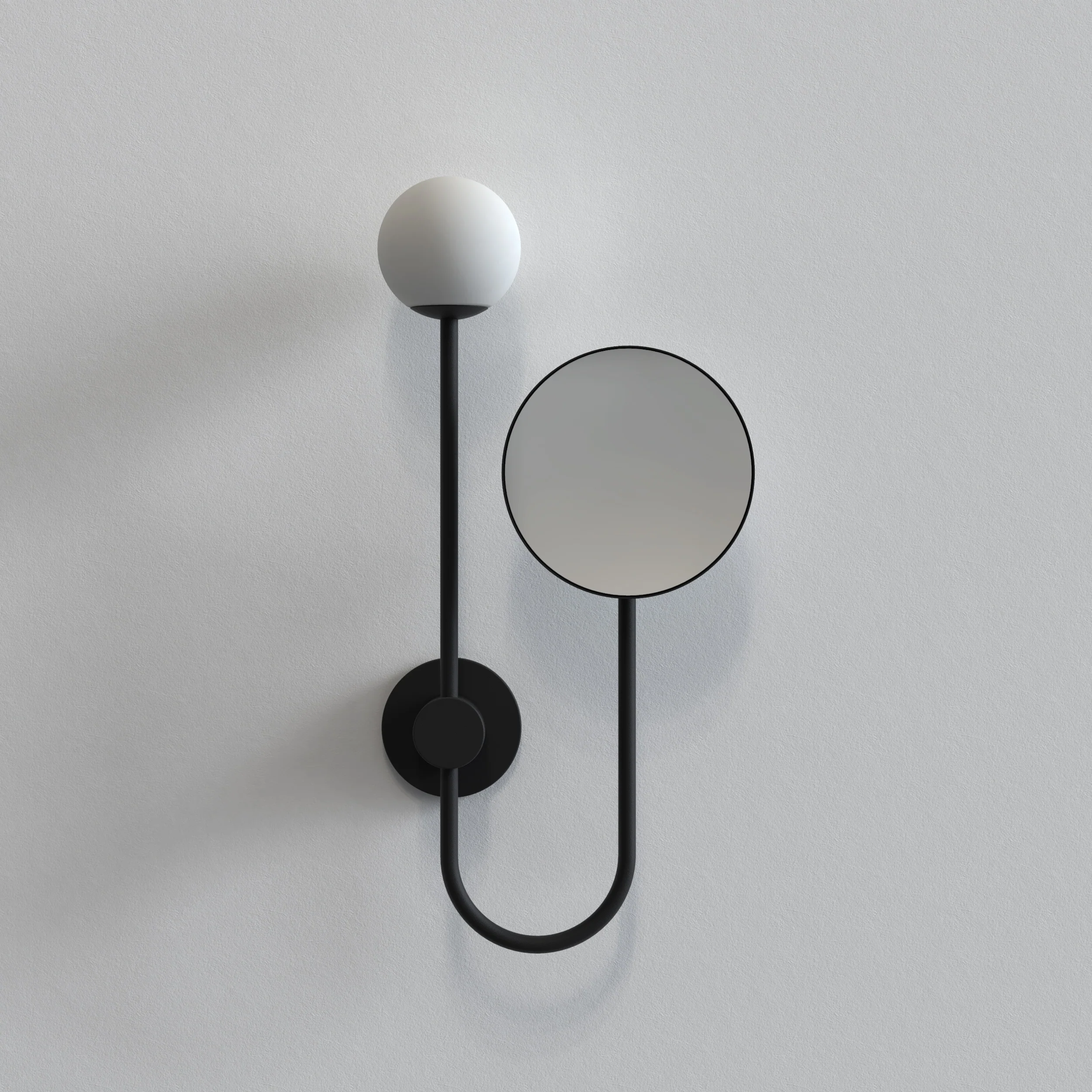 Orb Bathroom Magnifying Mirror- Polished Chrome/ Matt Black - Image 10