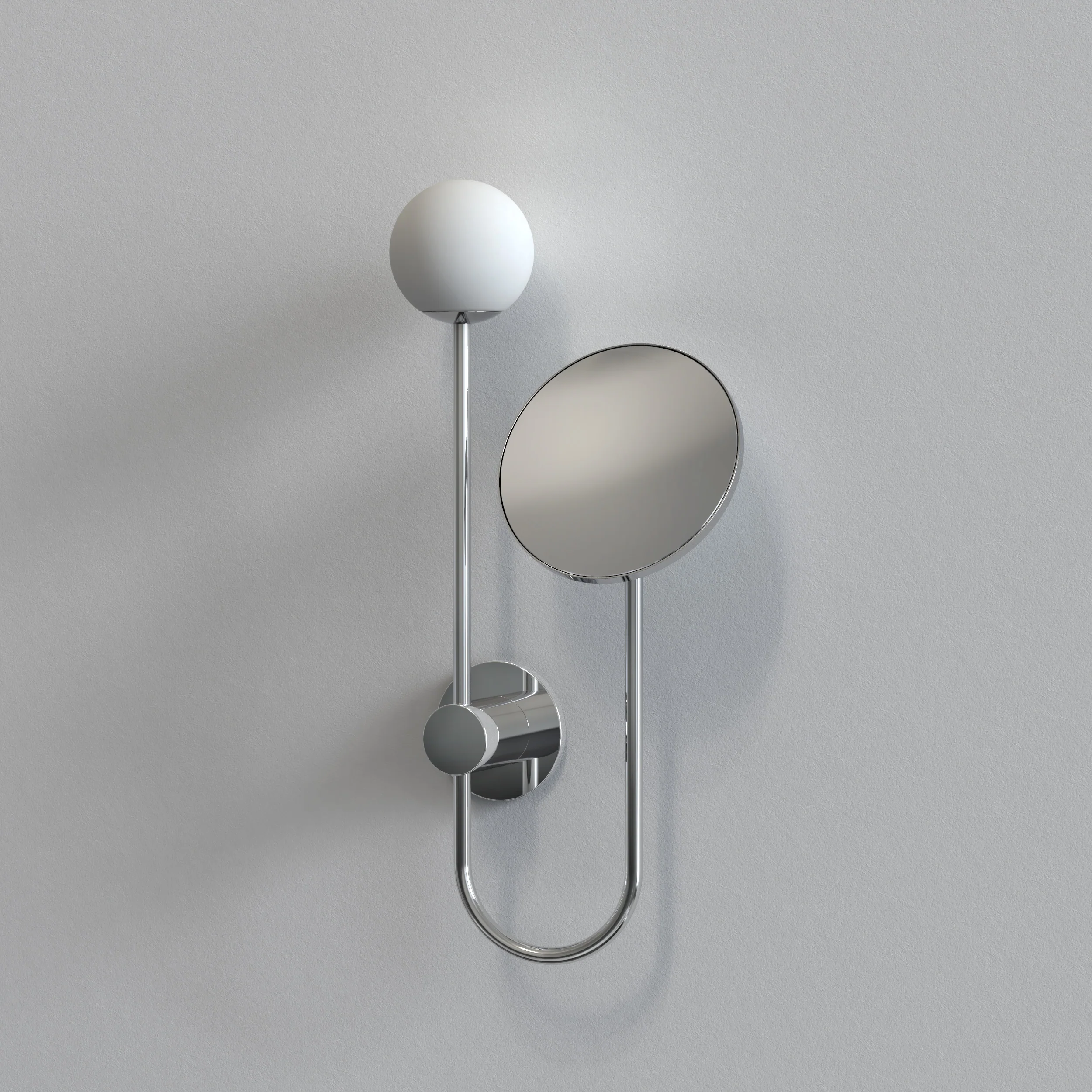 Orb Bathroom Magnifying Mirror- Polished Chrome/ Matt Black - Image 2