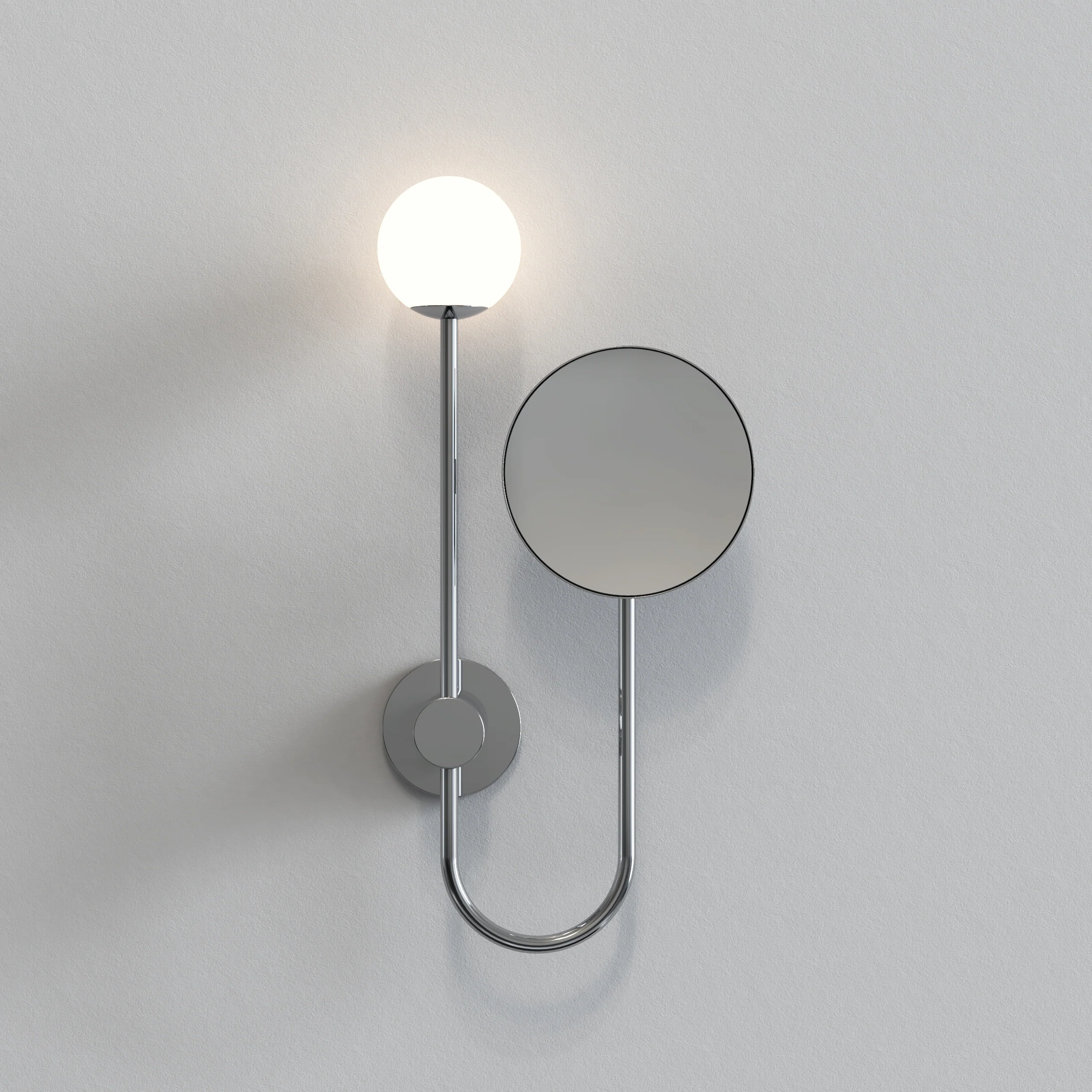 Orb Bathroom Magnifying Mirror- Polished Chrome/ Matt Black - Image 3