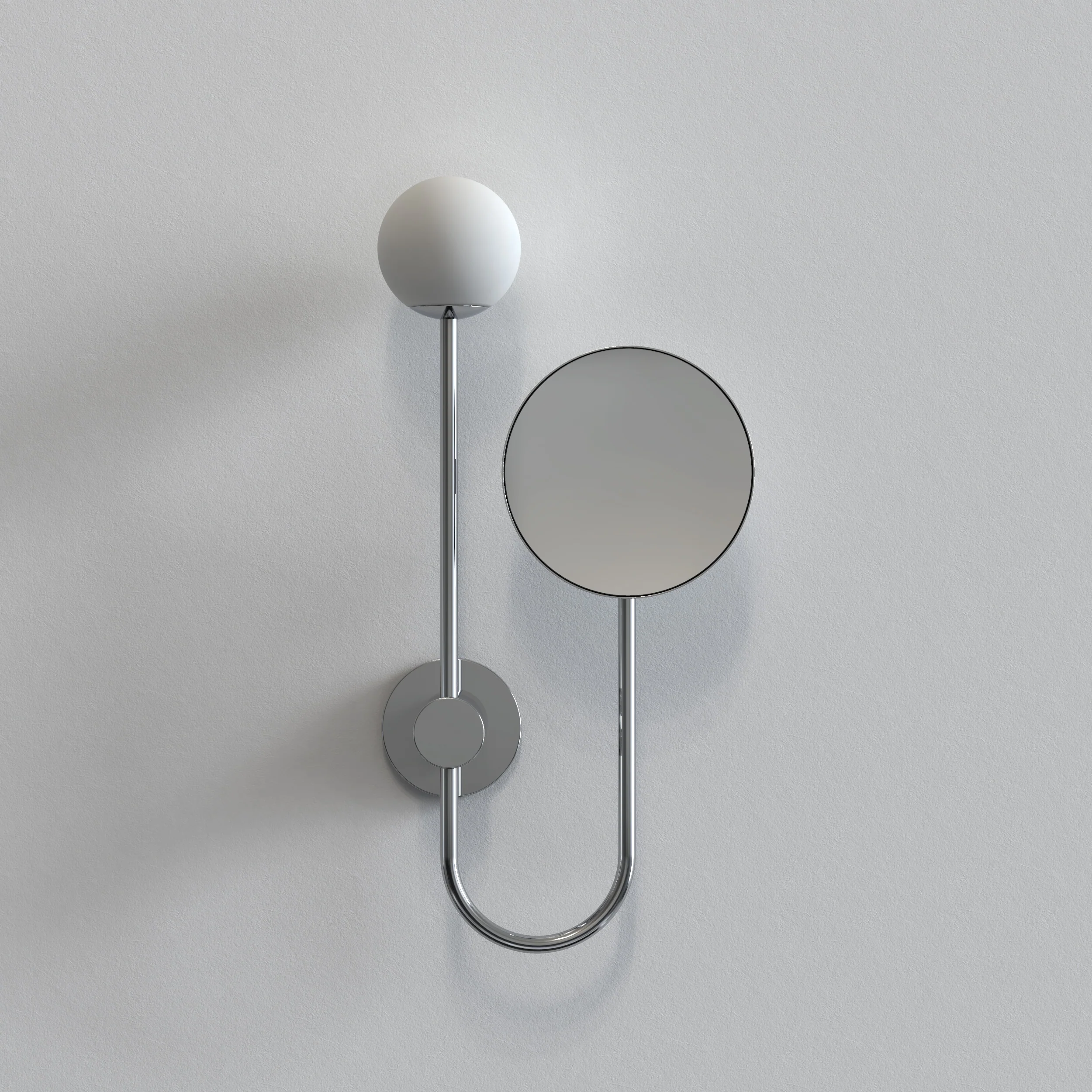 Orb Bathroom Magnifying Mirror- Polished Chrome/ Matt Black - Image 4