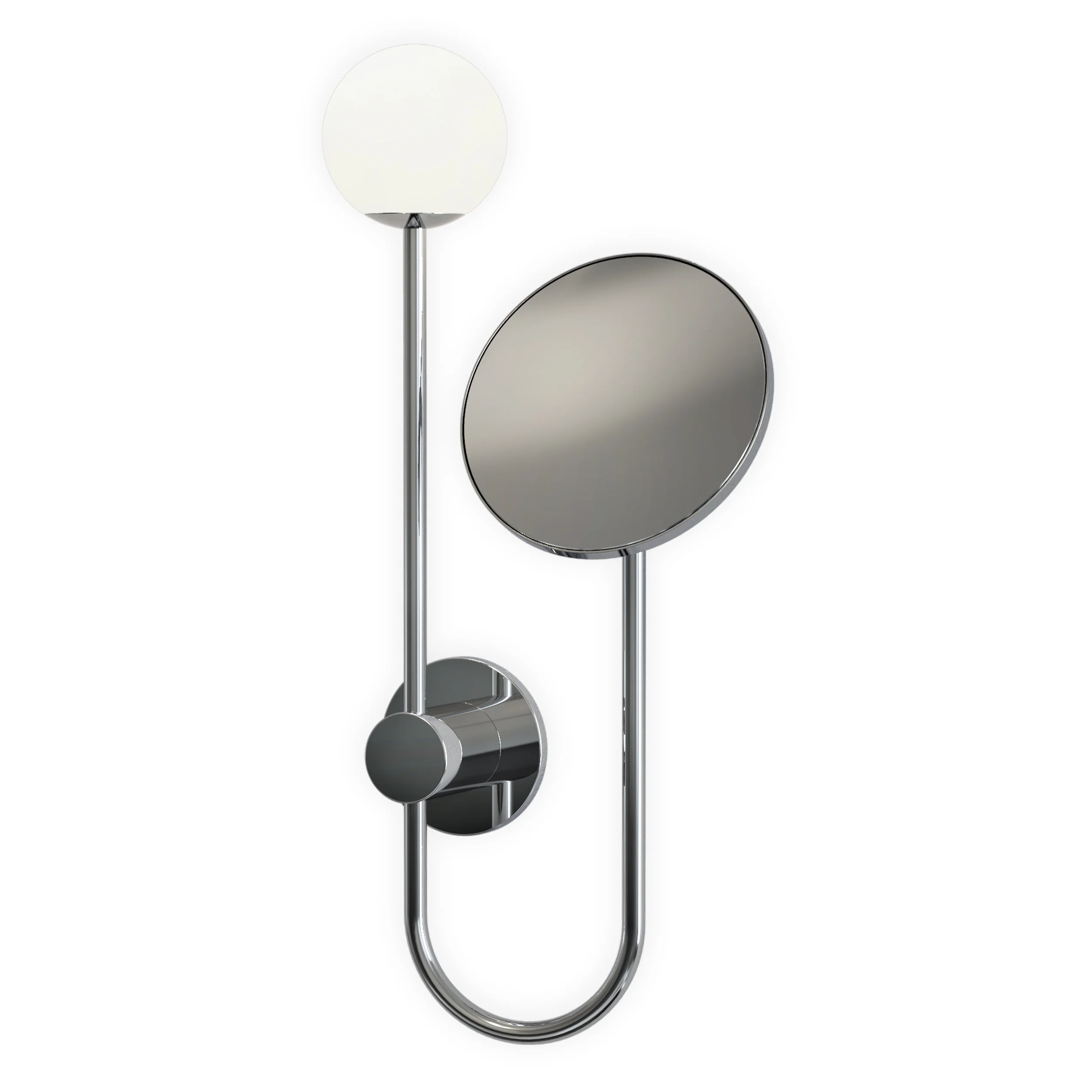 Orb Bathroom Magnifying Mirror- Polished Chrome/ Matt Black - Image 5