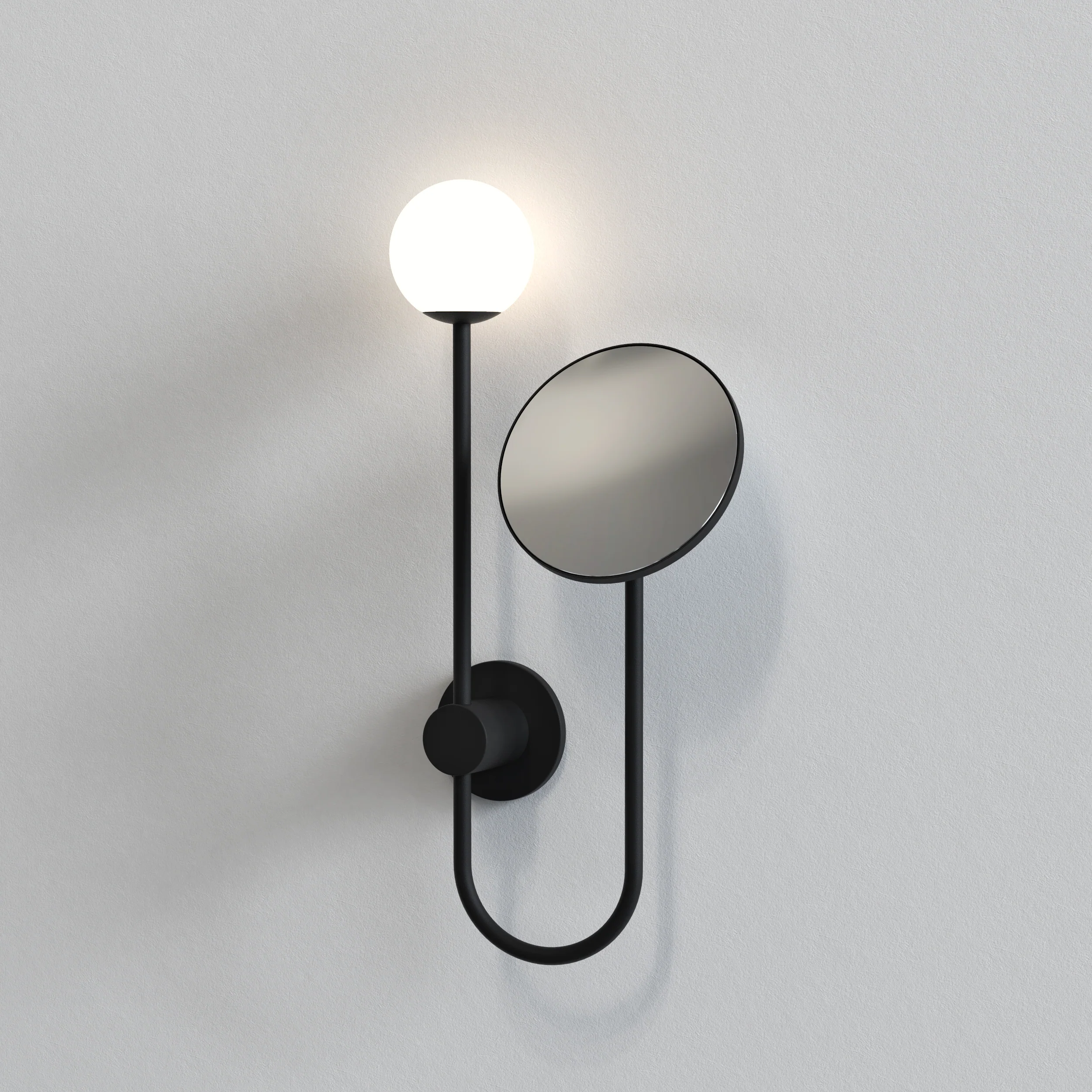 Orb Bathroom Magnifying Mirror- Polished Chrome/ Matt Black - Image 7