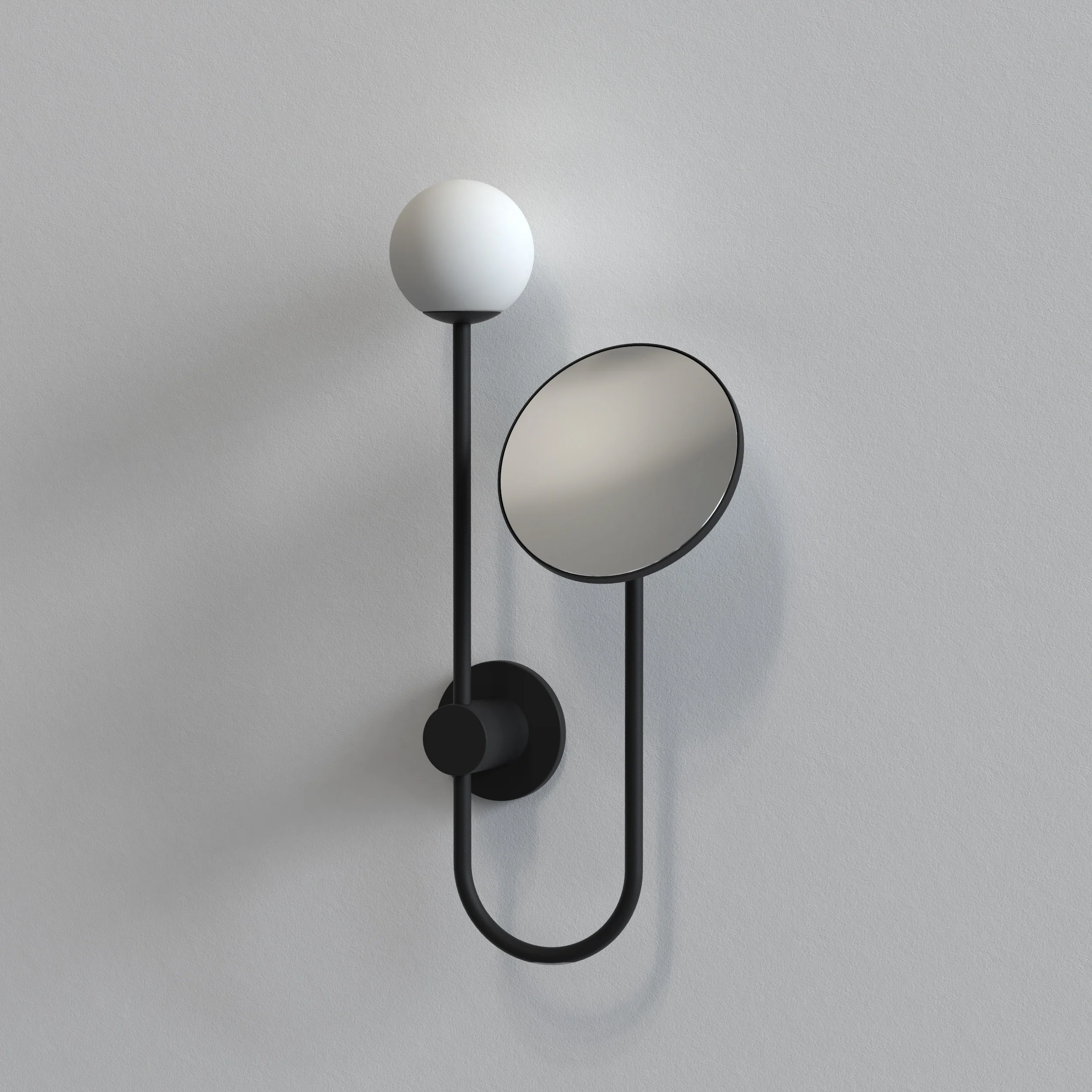 Orb Bathroom Magnifying Mirror- Polished Chrome/ Matt Black - Image 8