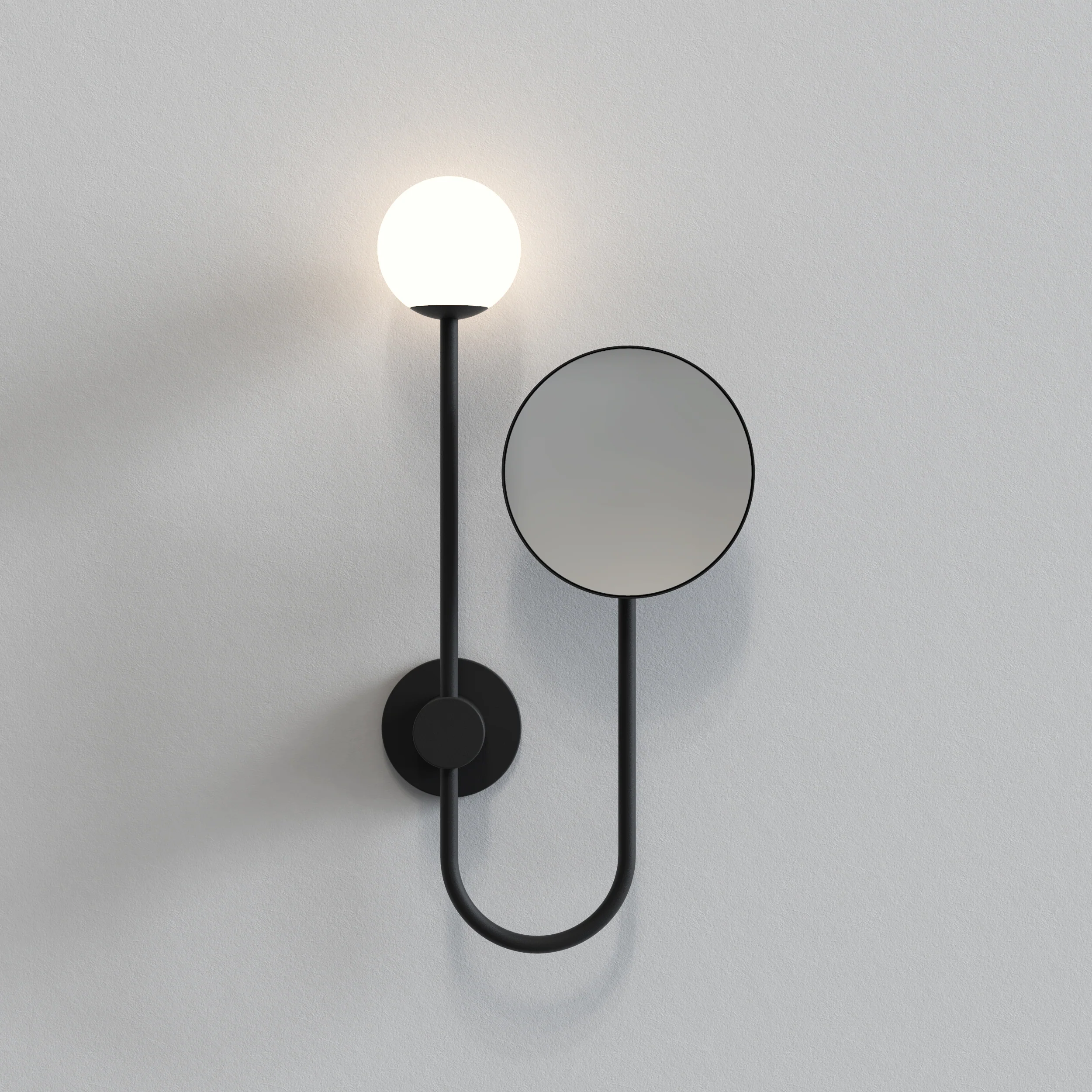 Orb Bathroom Magnifying Mirror- Polished Chrome/ Matt Black - Image 9