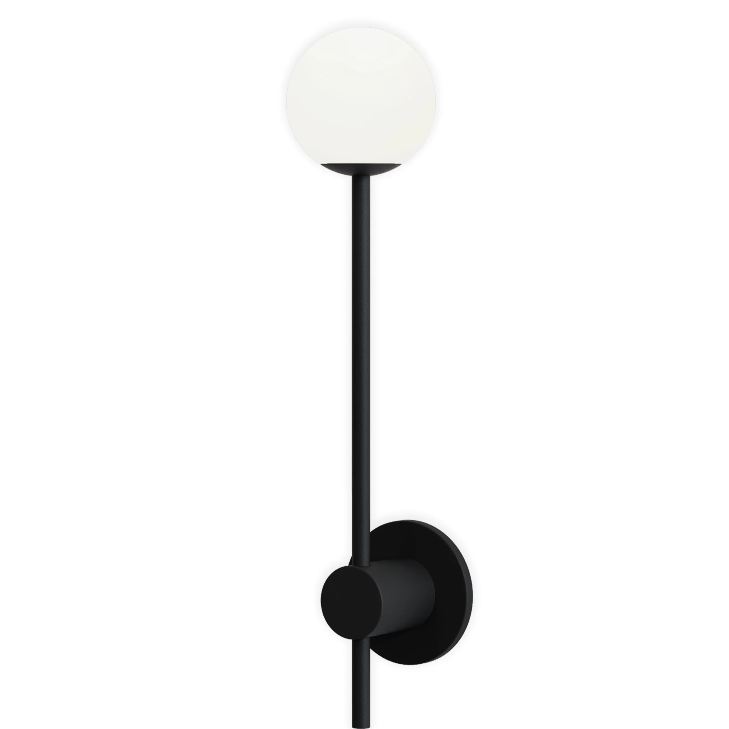 Orb Single Bathroom Wall Light- Polished Chrome/ Matt Black - Image 11