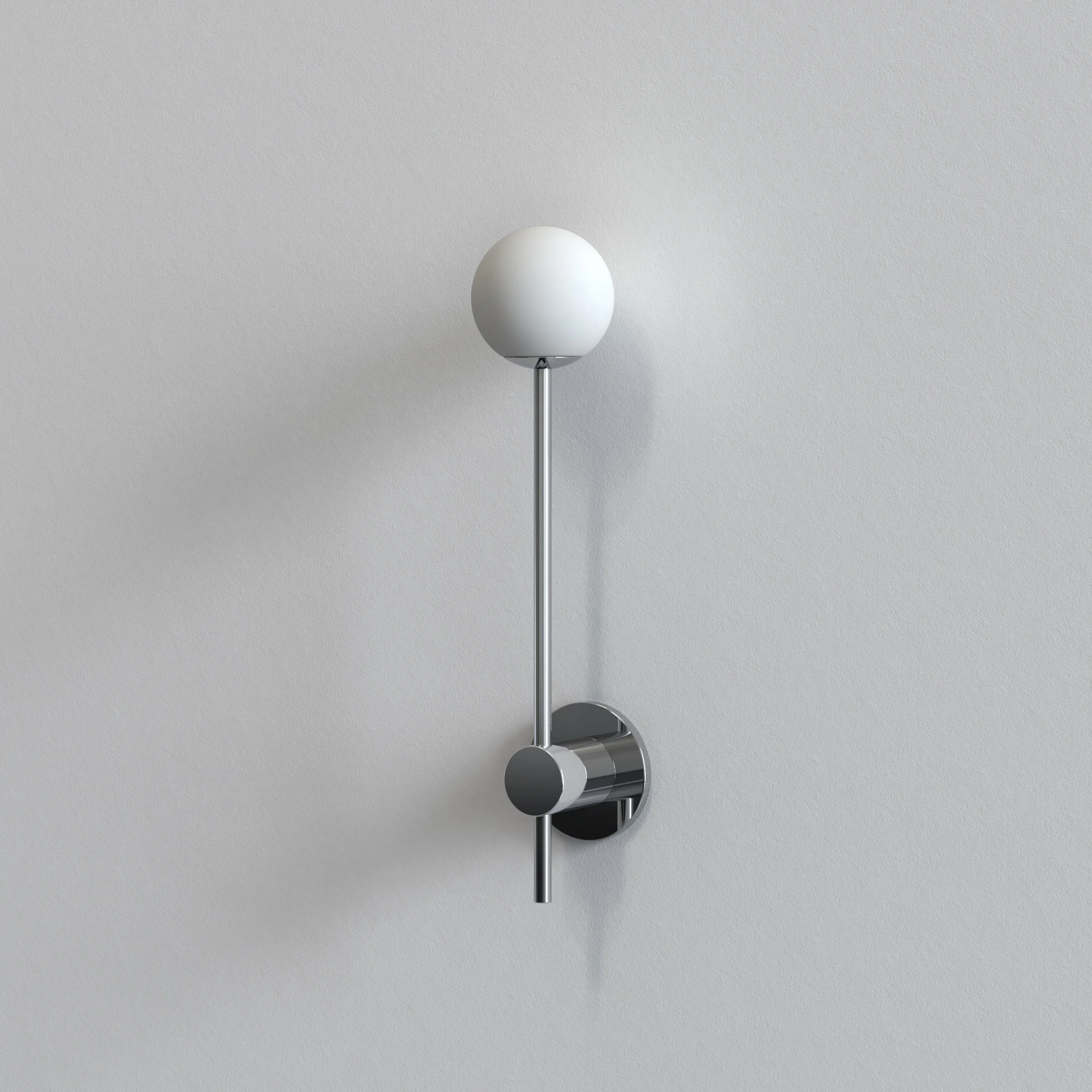Orb Single Bathroom Wall Light- Polished Chrome/ Matt Black - Image 2