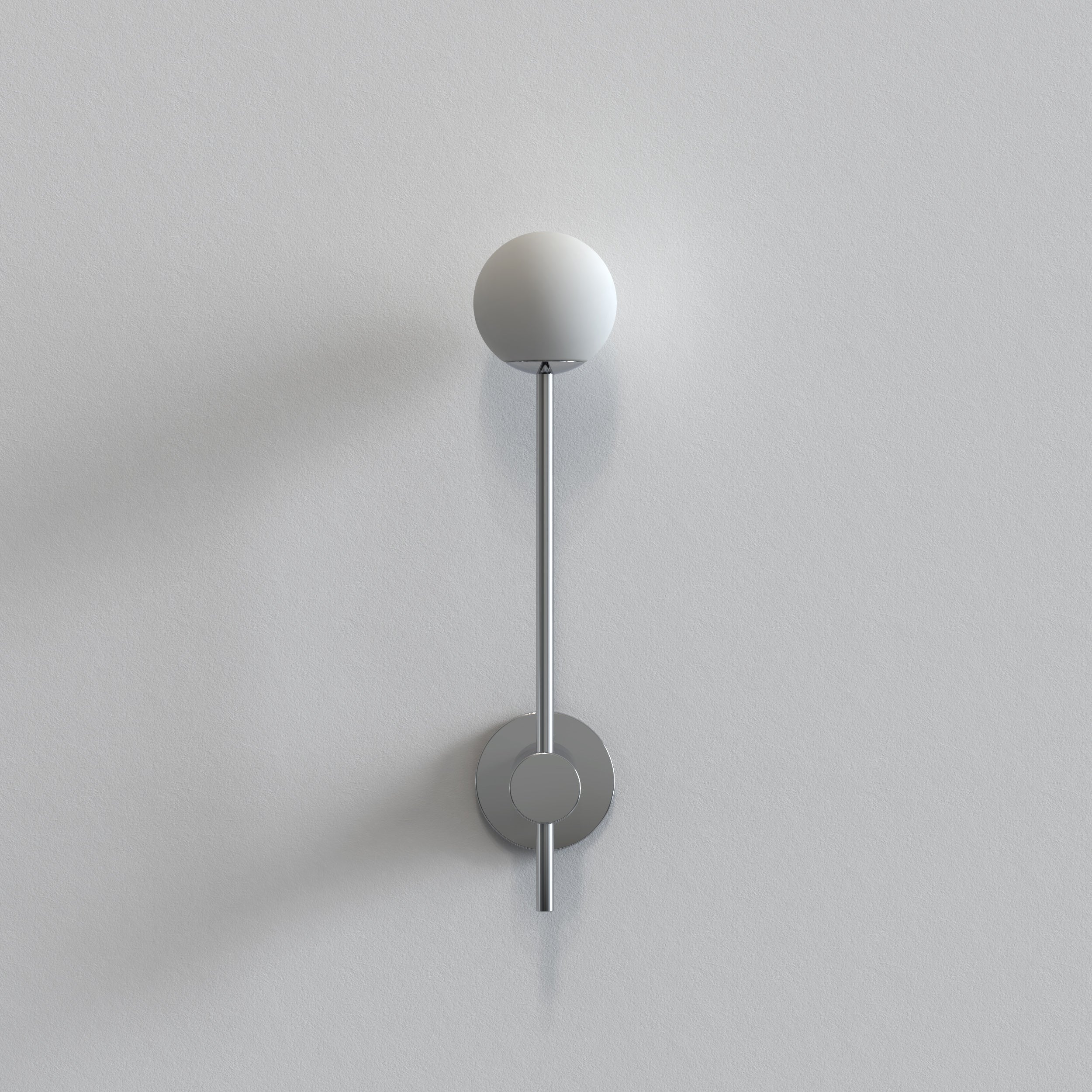 Orb Single Bathroom Wall Light- Polished Chrome/ Matt Black - Image 4
