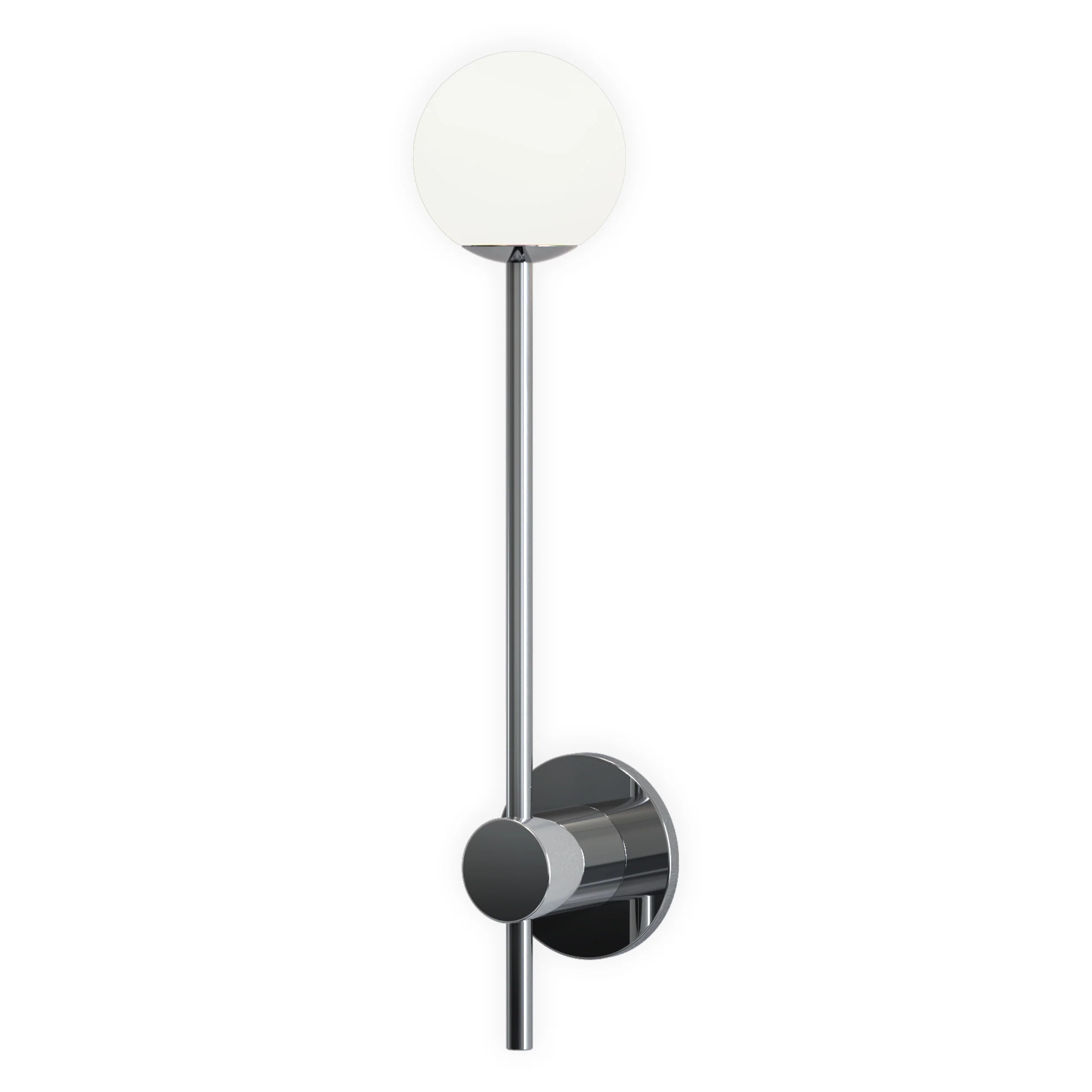 Orb Single Bathroom Wall Light- Polished Chrome/ Matt Black - Image 5