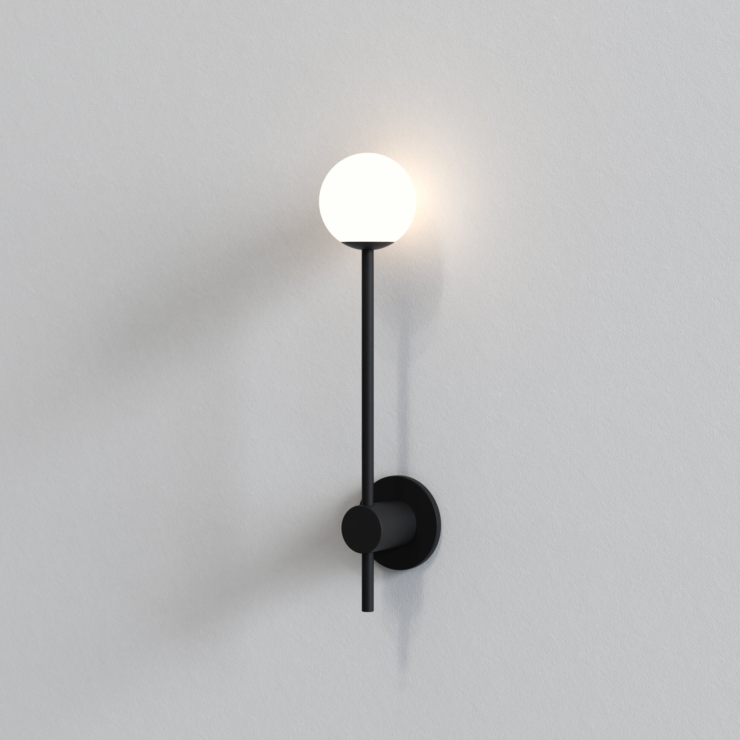 Orb Single Bathroom Wall Light- Polished Chrome/ Matt Black - Image 7