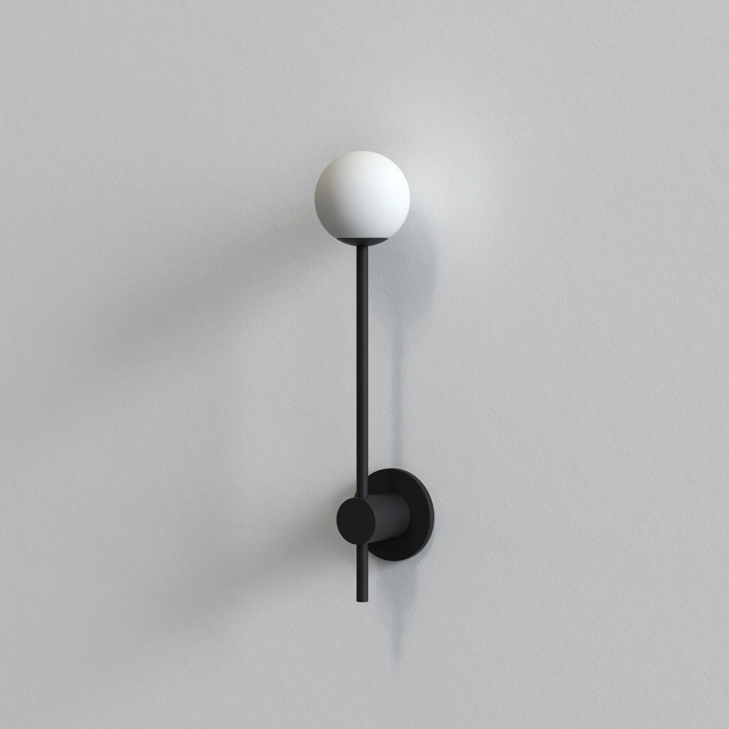 Orb Single Bathroom Wall Light- Polished Chrome/ Matt Black - Image 8