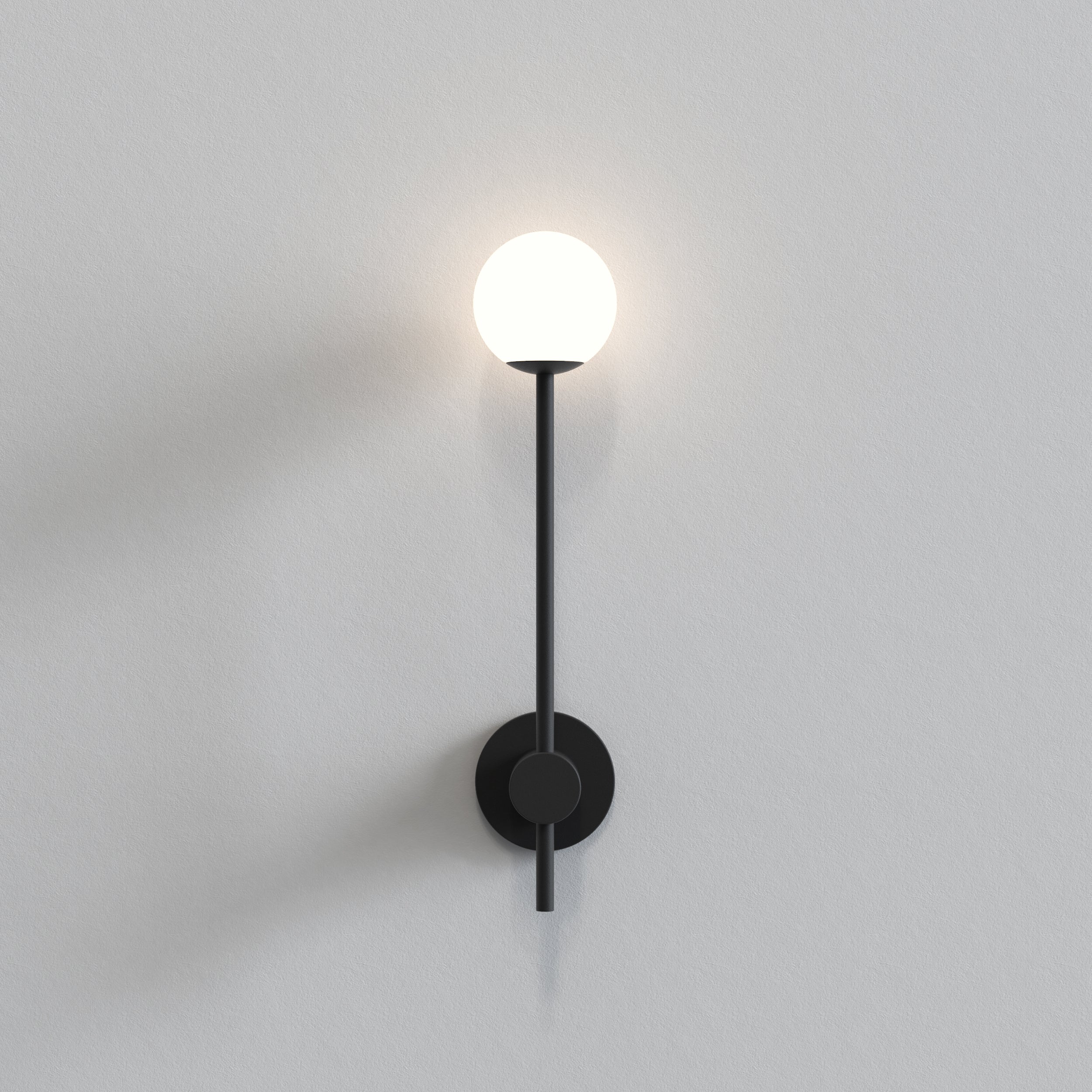 Orb Single Bathroom Wall Light- Polished Chrome/ Matt Black - Image 9