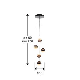 Orbes - Lamp 5/13L  Black/Copper/Brass Ip20 Integrated Led Dimmable - Image 6