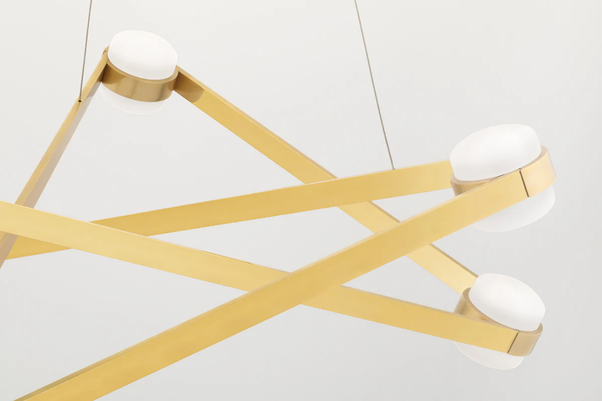 Orbit 6Lt Chandelier - Aged Brass - Image 3