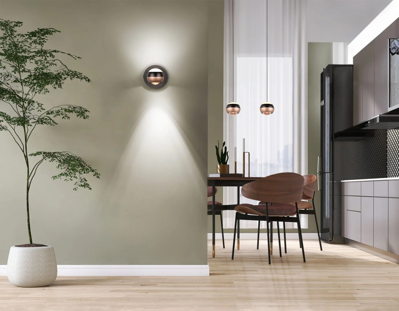 Orbit Wall lamp- Nickel/ Black Finishes - Image 11