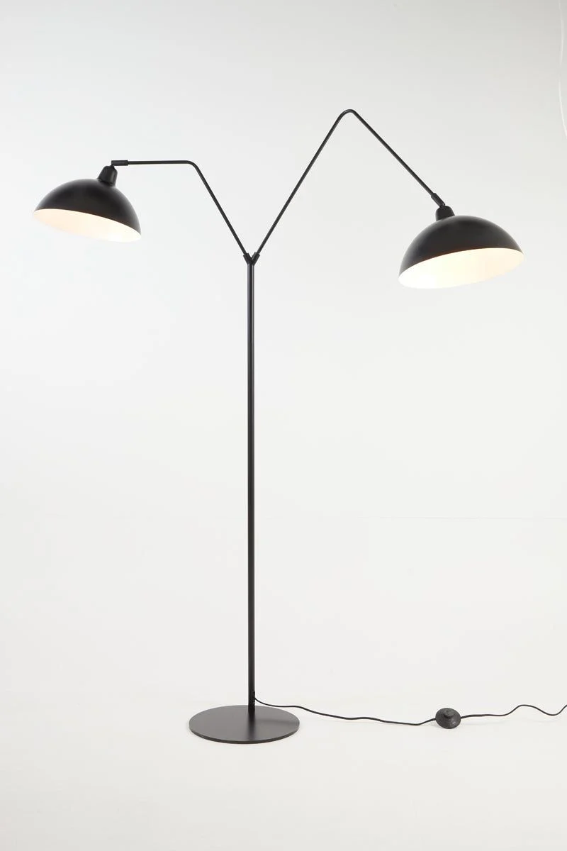 Orion 1/2Lt Floor Lamp - Matt Black Finish - Image 6