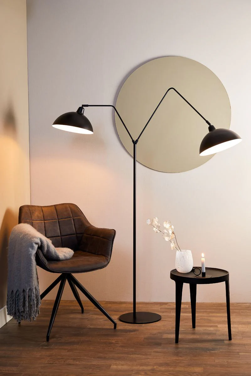 Orion 1/2Lt Floor Lamp - Matt Black Finish - Image 8