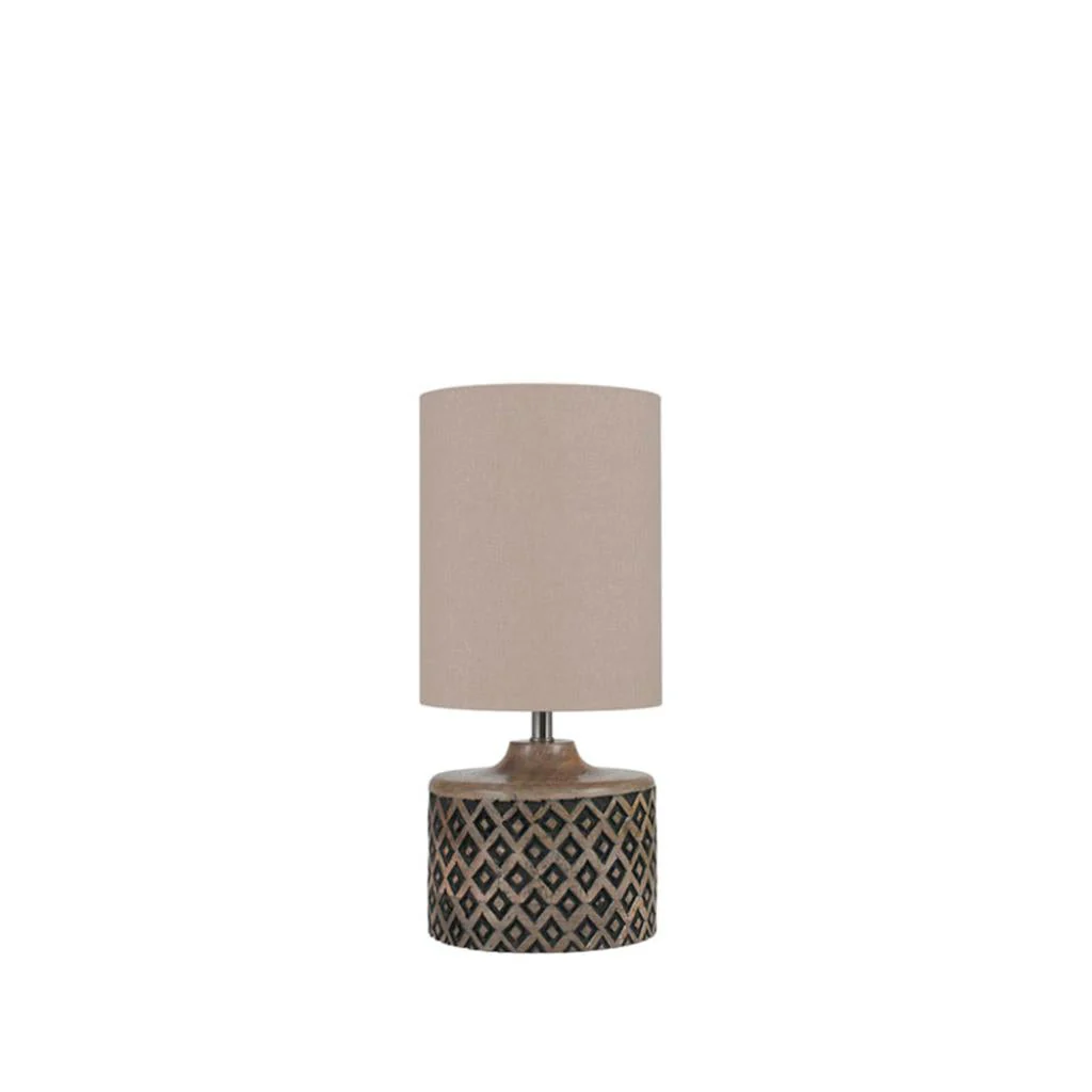 Orissa Short Wooden Diamond Table Lamp - Image 2