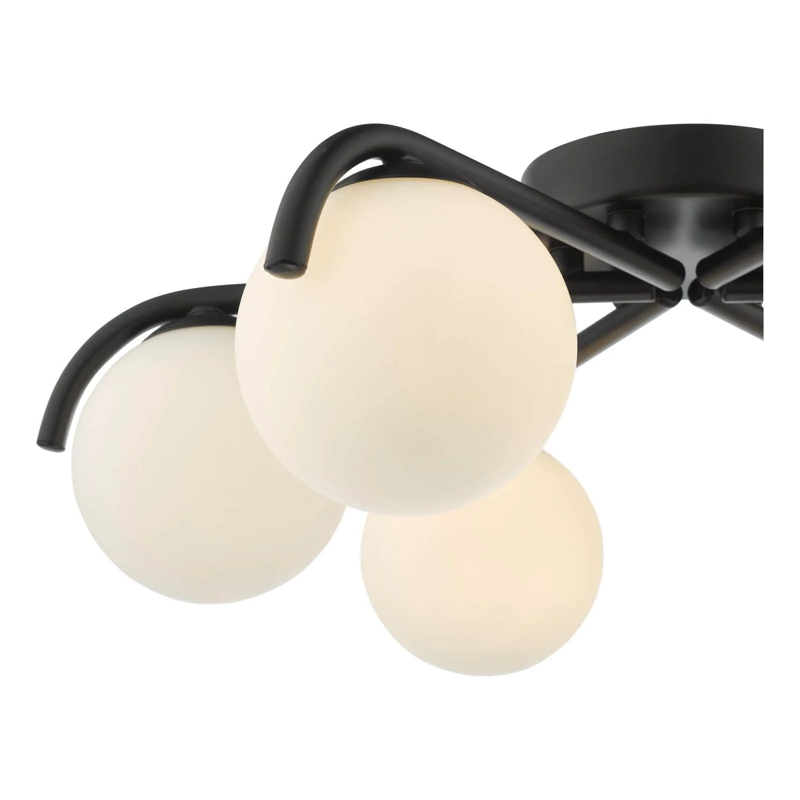 Orlena 6 Light Flush- Matt Black/Satin Gold and Opal Glass - Image 3