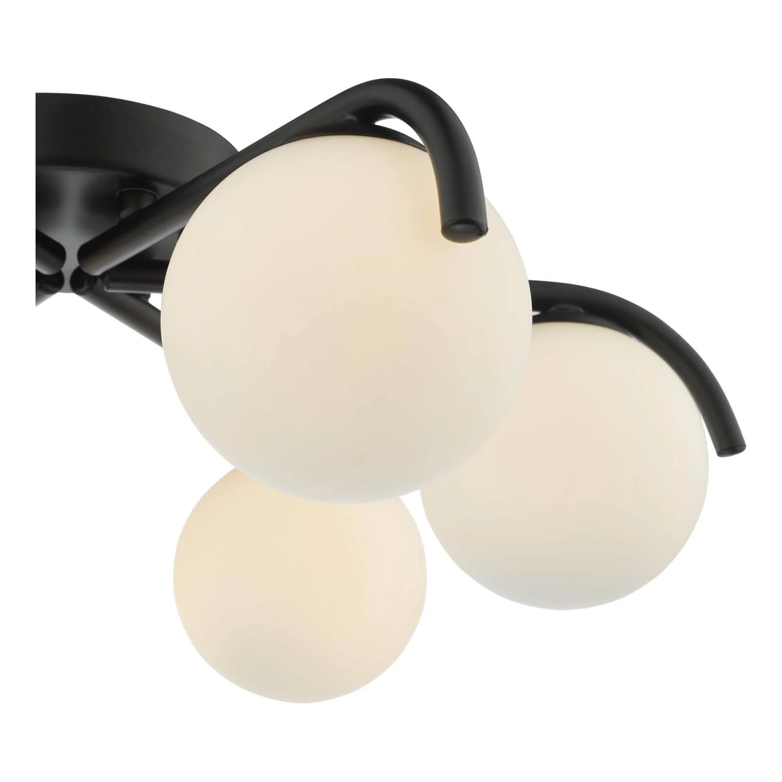 Orlena 6 Light Flush- Matt Black/Satin Gold and Opal Glass - Image 4