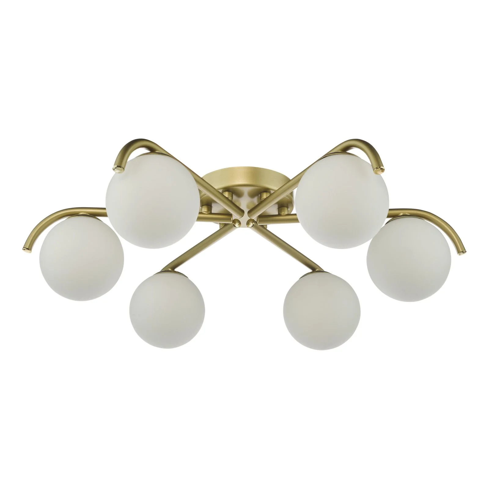 Orlena 6 Light Flush- Matt Black/Satin Gold and Opal Glass - Image 6