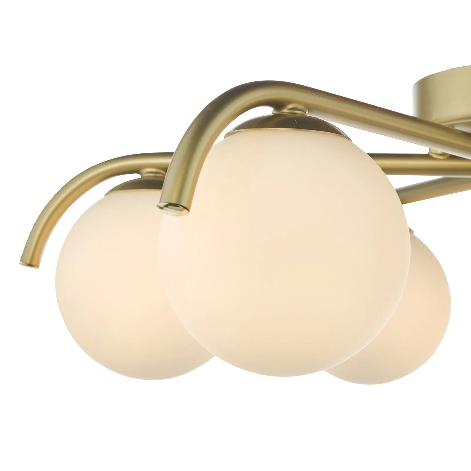 Orlena 6 Light Flush- Matt Black/Satin Gold and Opal Glass - Image 7