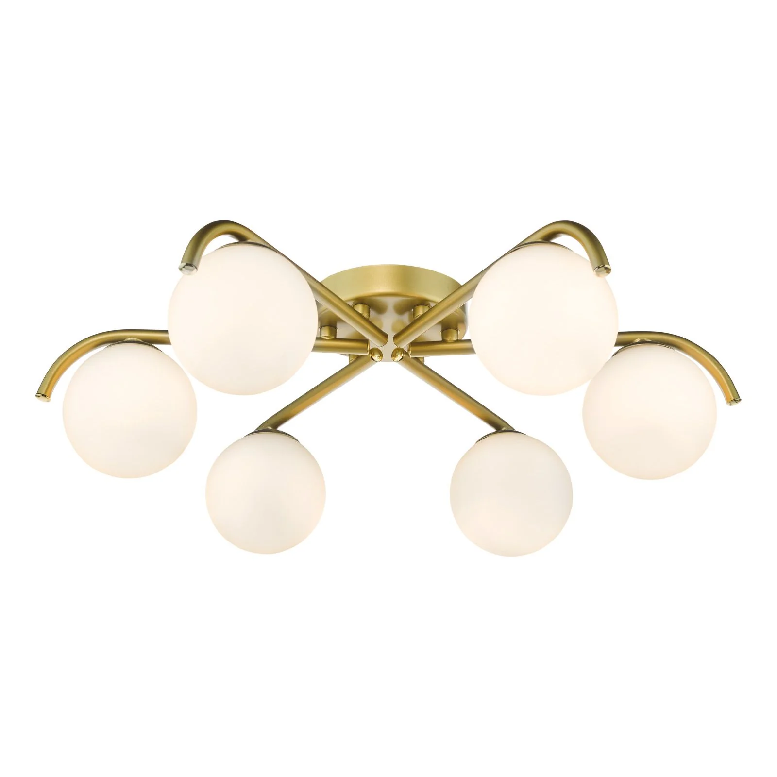 Orlena 6 Light Flush- Matt Black/Satin Gold and Opal Glass - Image 9