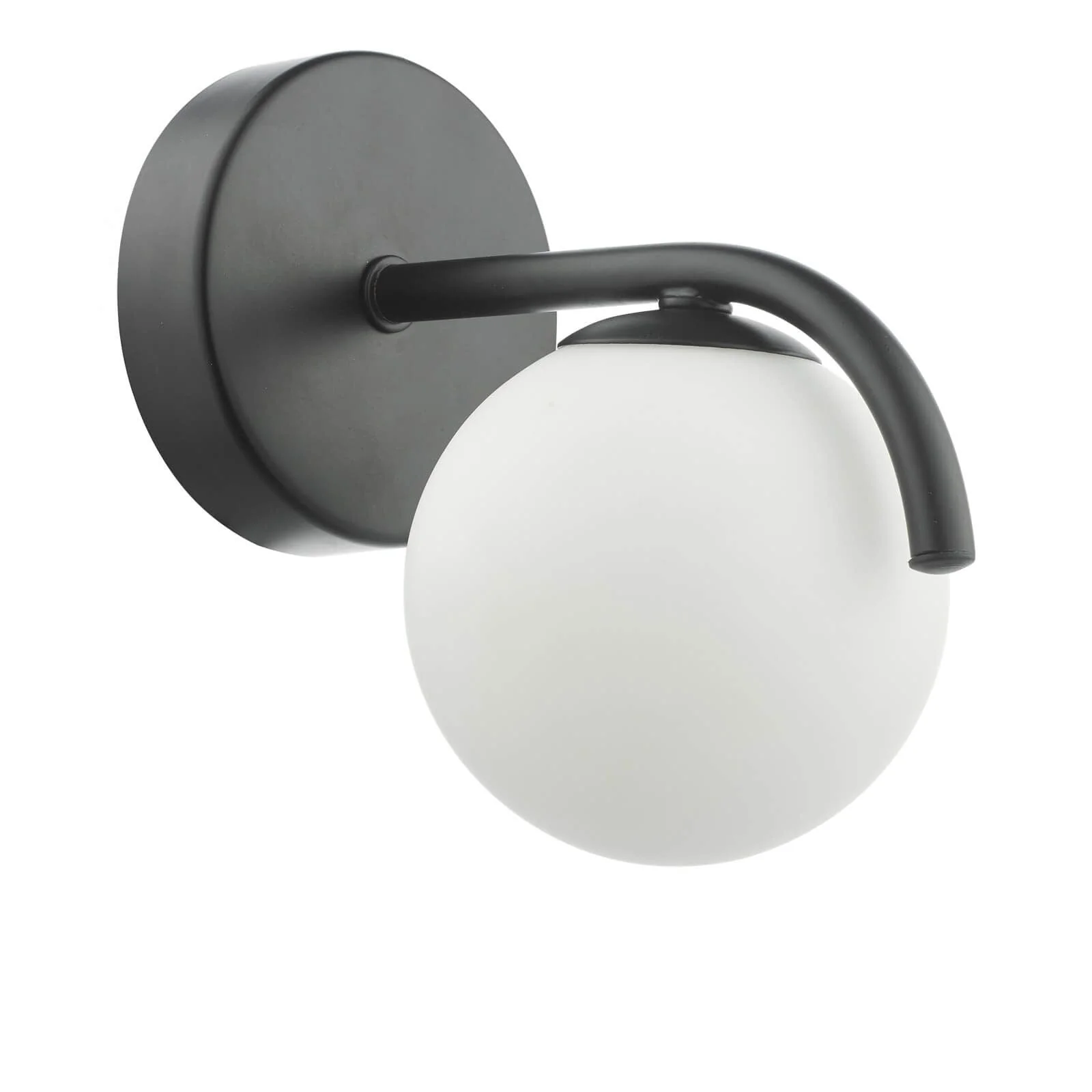 Orlena Wall Light- Matt Black/ Satin Gold and Opal Glass - Image 2