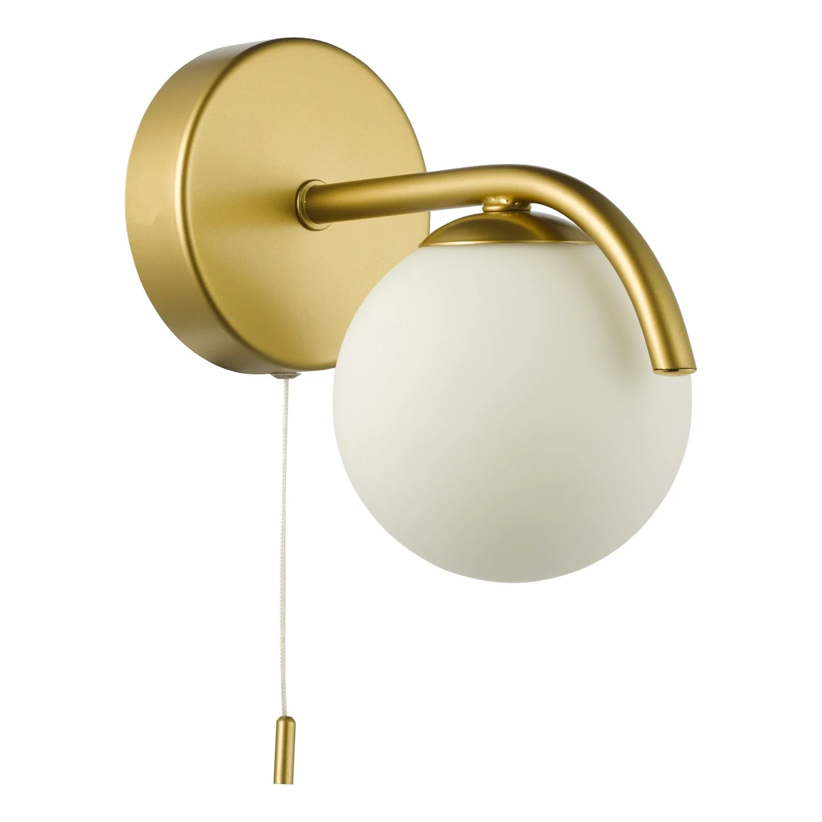 Orlena Wall Light- Matt Black/ Satin Gold and Opal Glass - Image 5