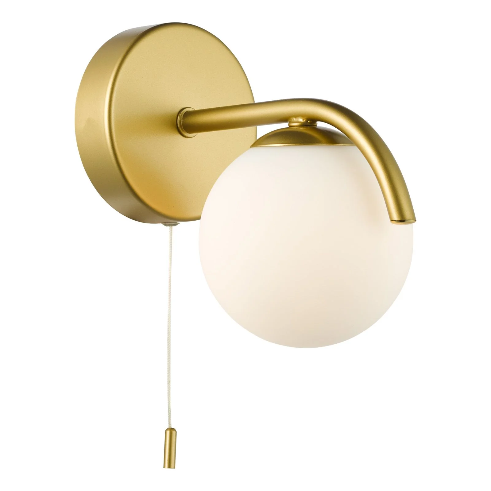 Orlena Wall Light- Matt Black/ Satin Gold and Opal Glass - Image 8