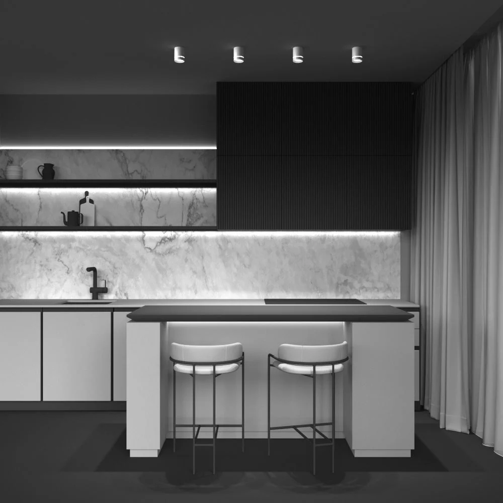 Orlo Flush Spotlight IP20 - White/Black - Image 3