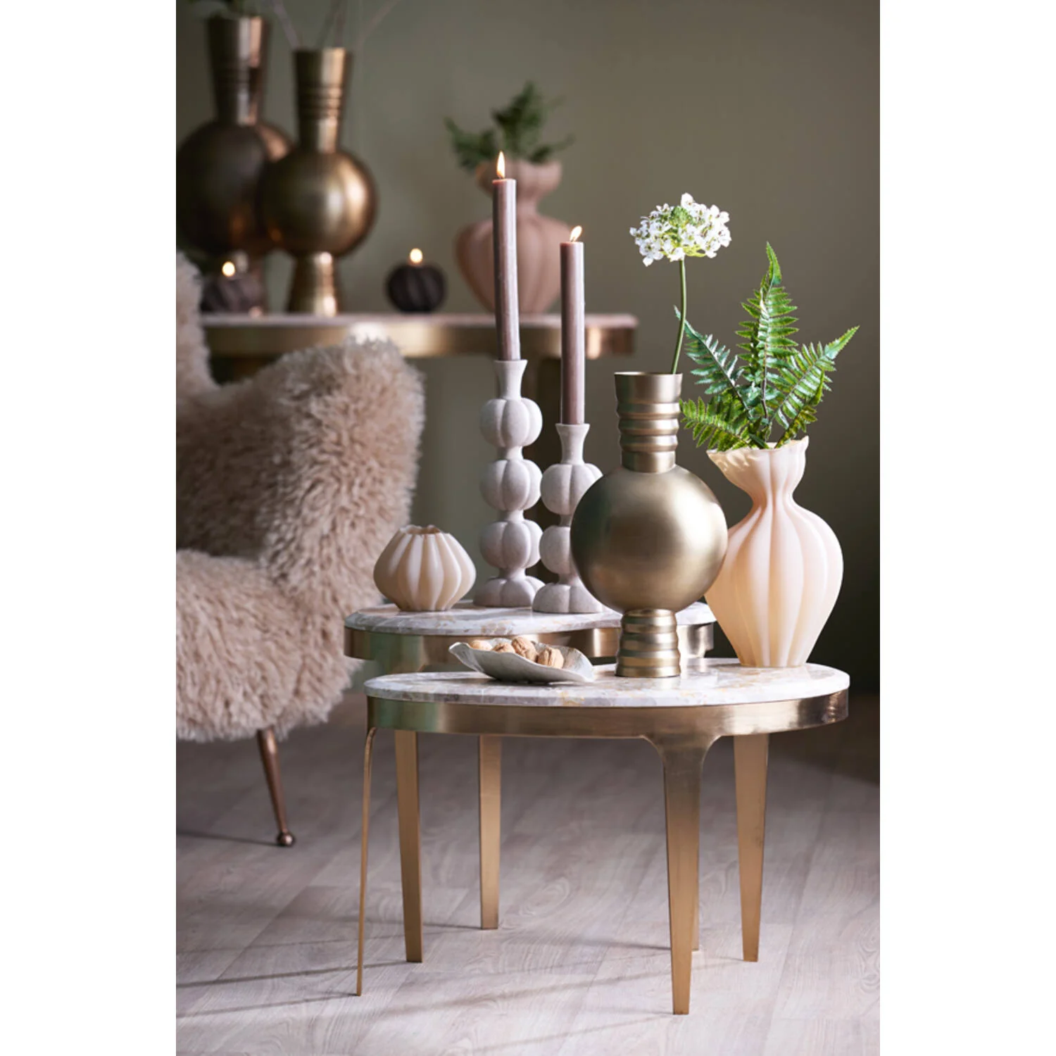 Nymia Ornament- Ceramics Cream Sand - Image 2
